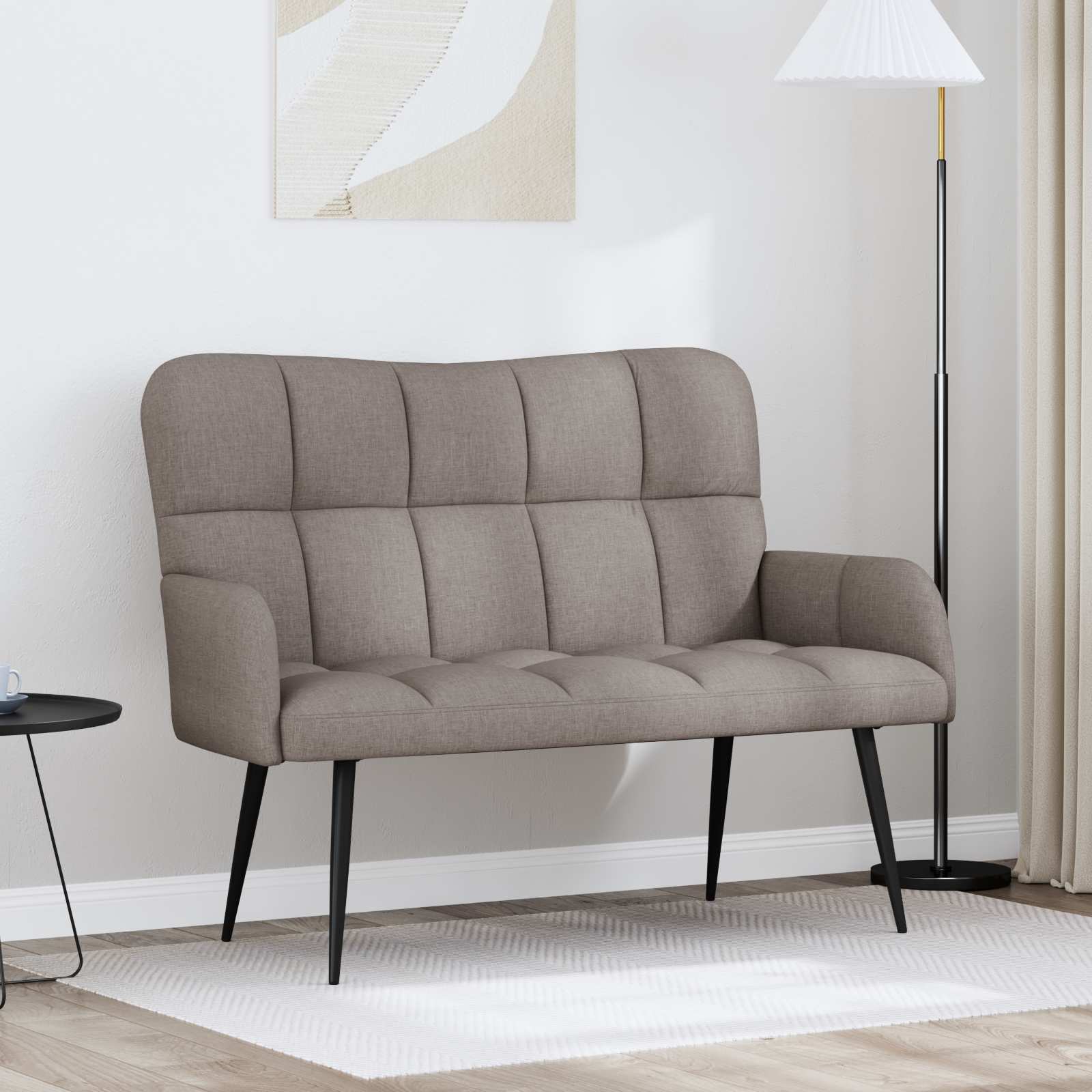 vidaXL Twee Persoons Sofa Lichtgrijs 115 x 61 x 87 cm Stof