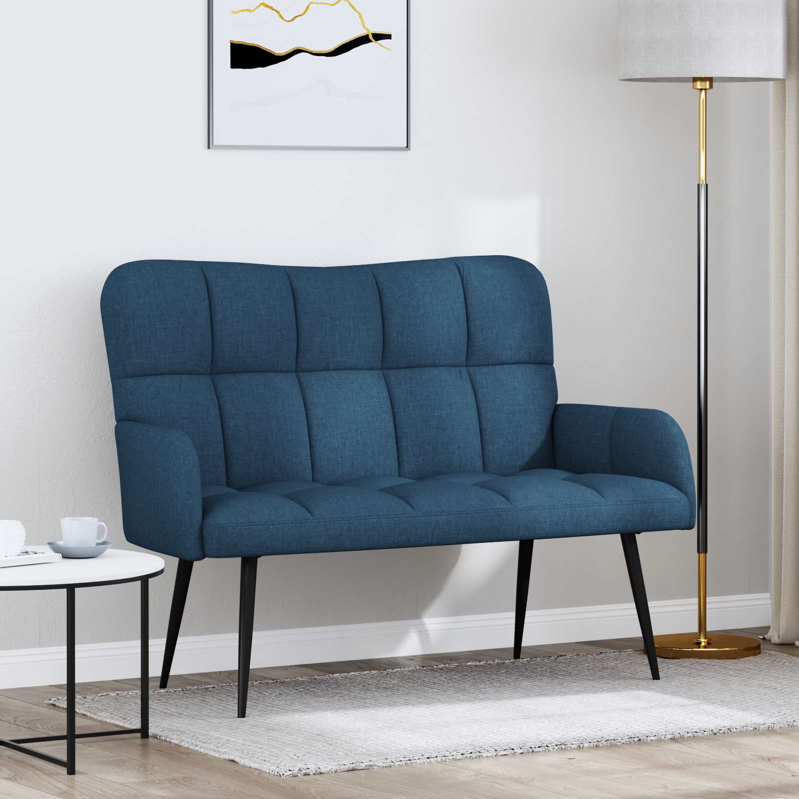 vidaXL Twee Persoons Sofa Lichtgrijs 115 x 61 x 87 cm Stof