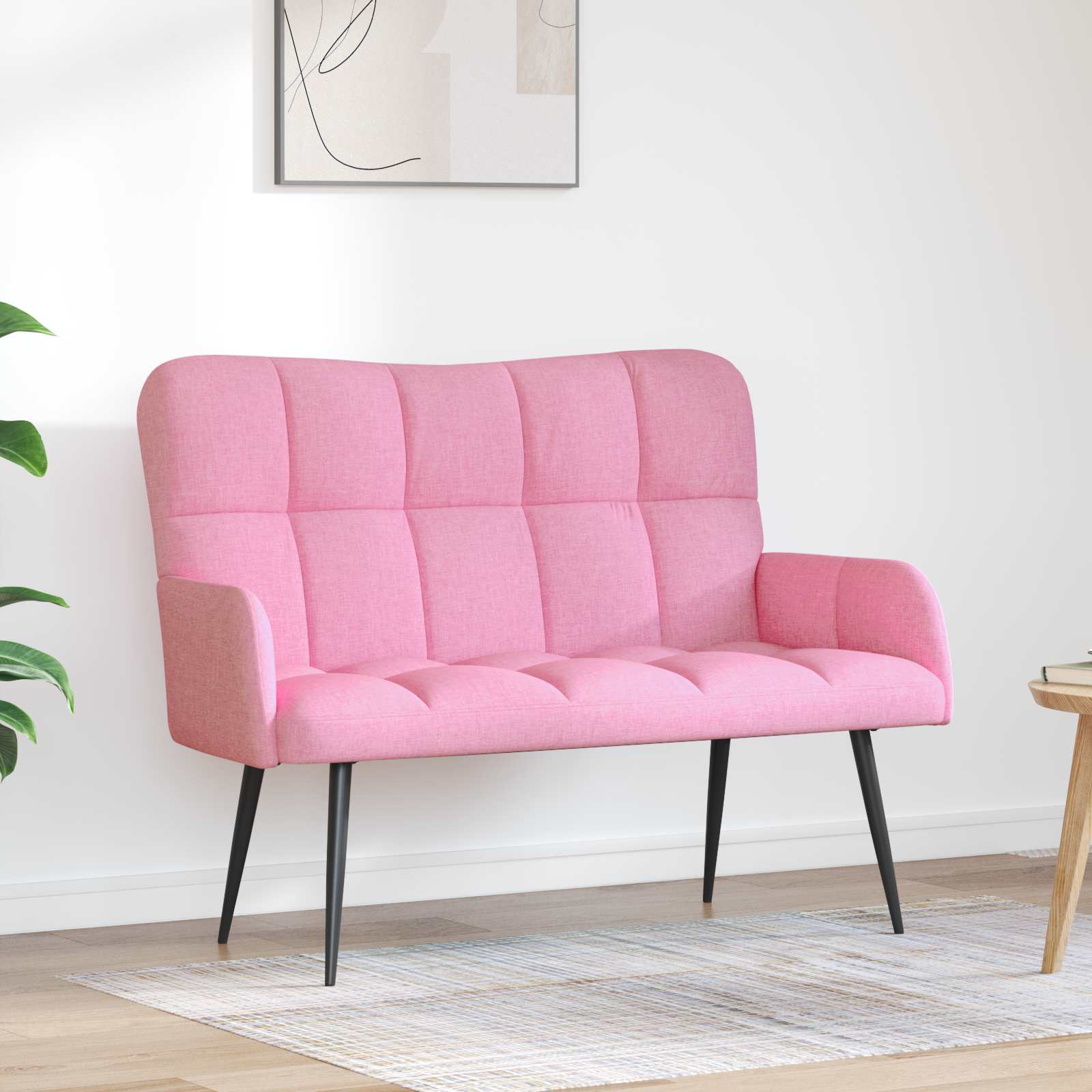 vidaXL Twee Persoons Sofa Lichtgrijs 115 x 61 x 87 cm Stof