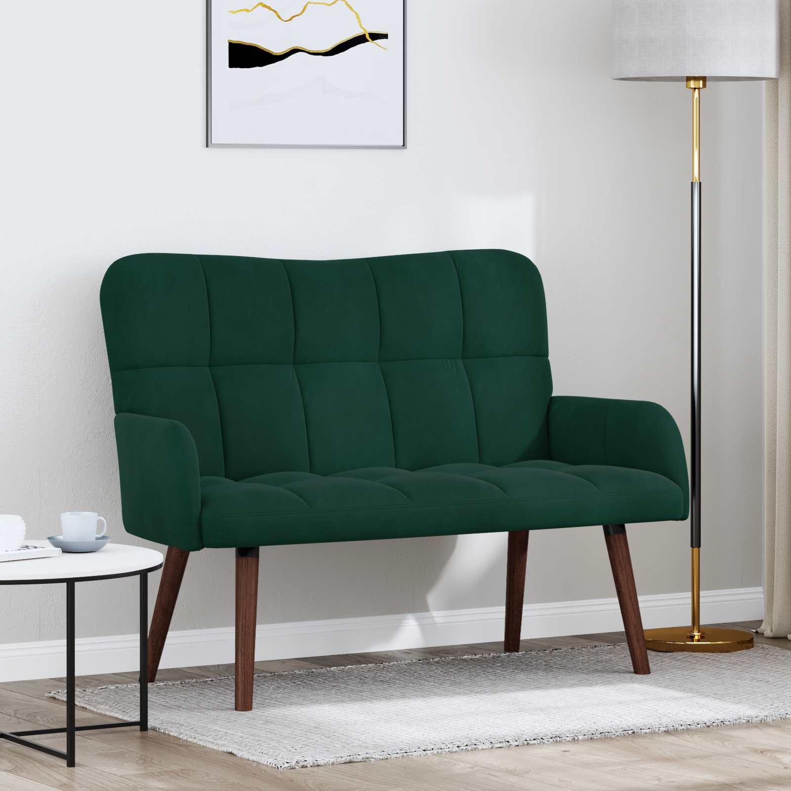 vidaXL Twee Persoons Sofa Lichtgrijs 115 x 61 x 87 cm Fluweel