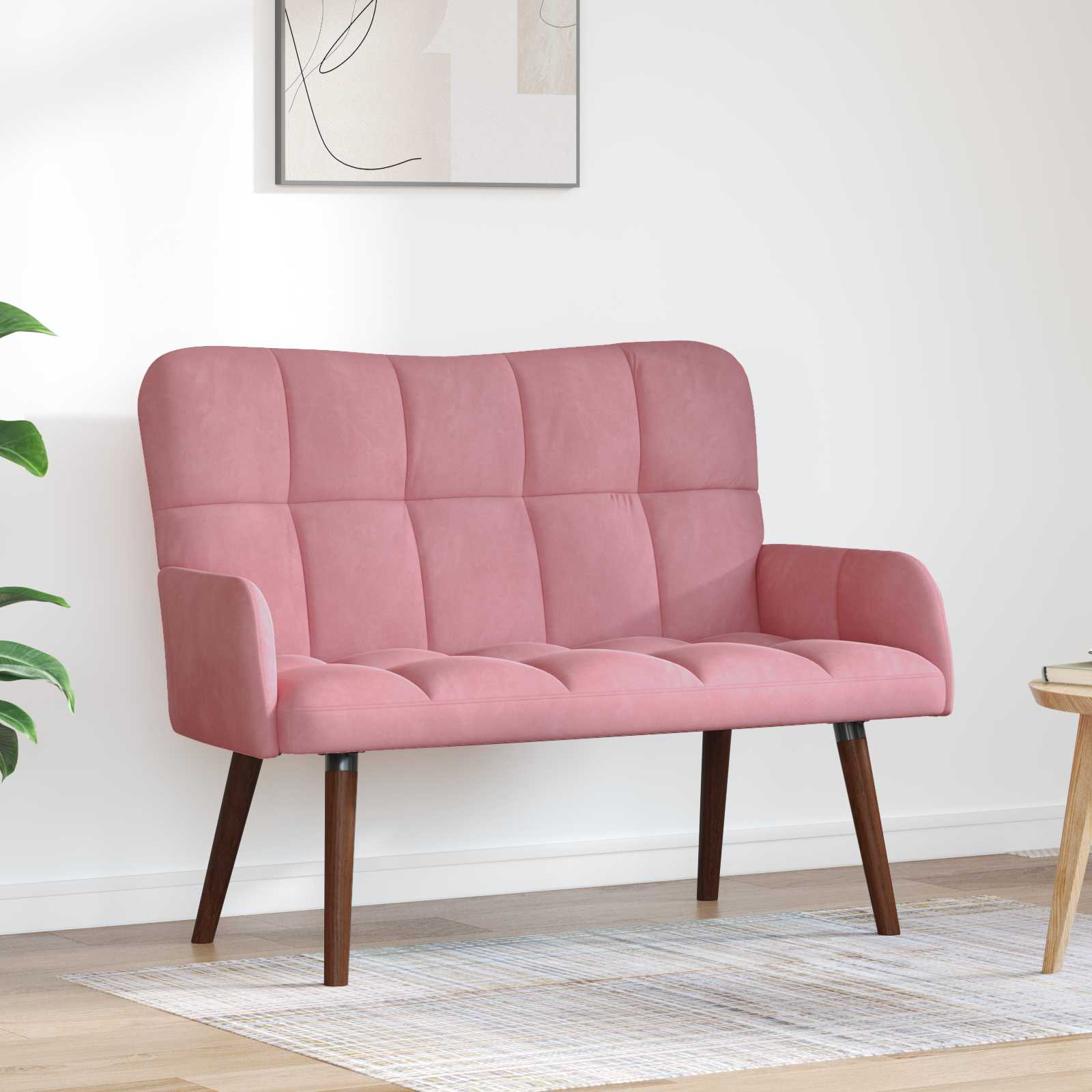 vidaXL Twee Persoons Sofa Lichtgrijs 115 x 61 x 87 cm Fluweel