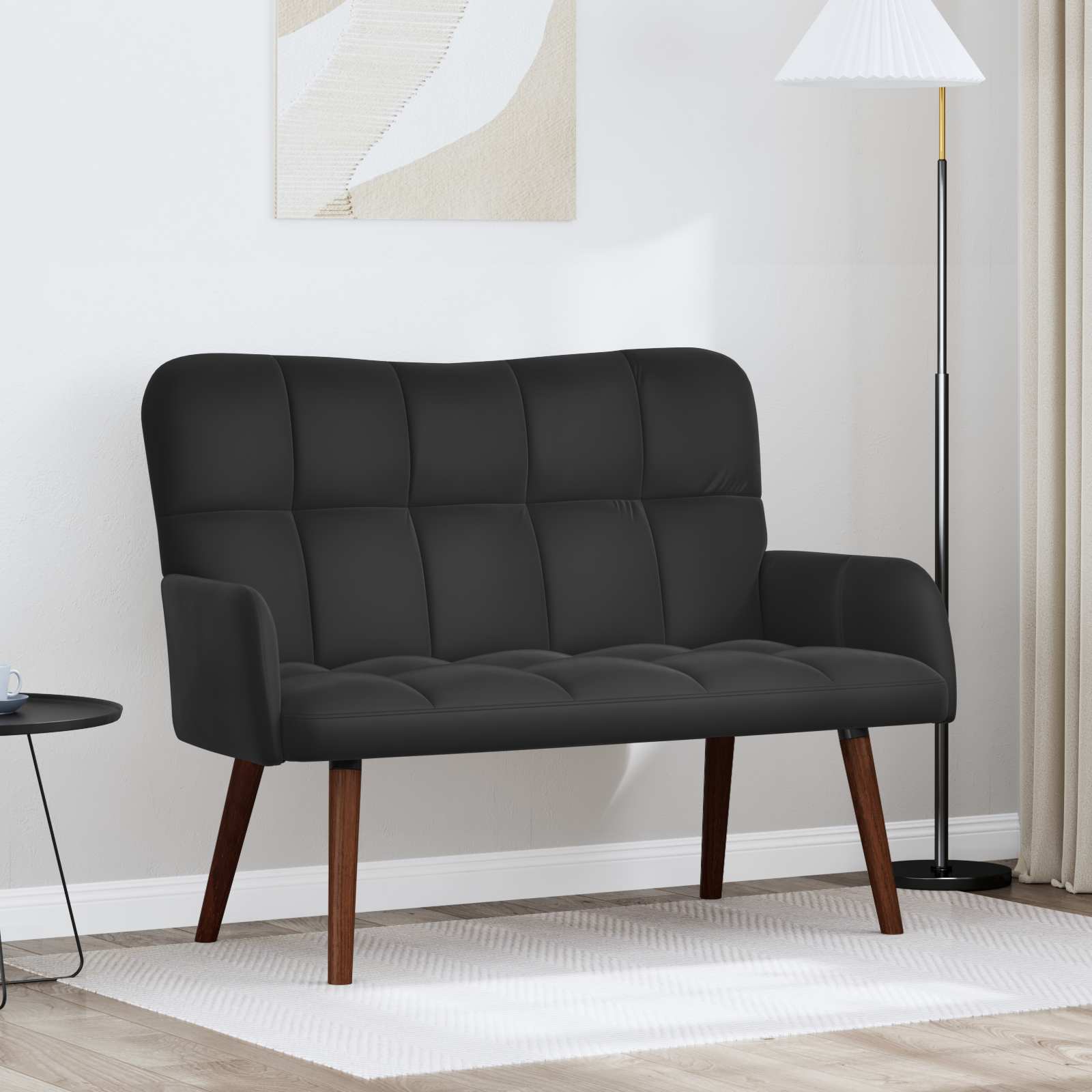 vidaXL Twee Persoons Sofa Lichtgrijs 115 x 61 x 87 cm Fluweel