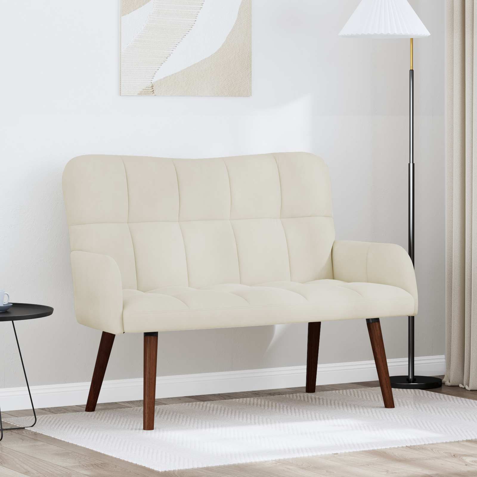 vidaXL Twee Persoons Sofa Lichtgrijs 115 x 61 x 87 cm Fluweel