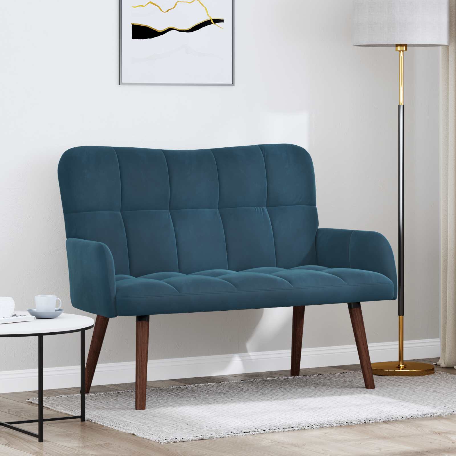 vidaXL Twee Persoons Sofa Lichtgrijs 115 x 61 x 87 cm Fluweel