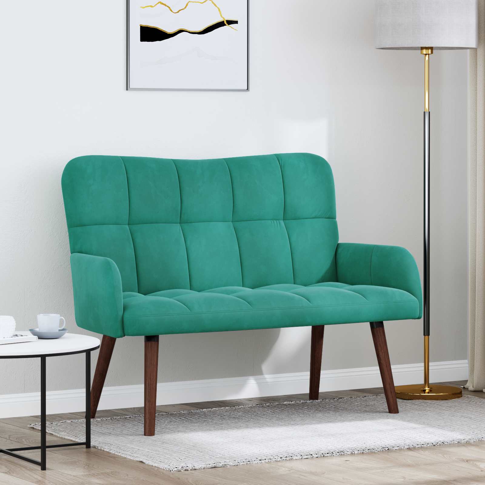 vidaXL Twee Persoons Sofa Lichtgrijs 115 x 61 x 87 cm Fluweel