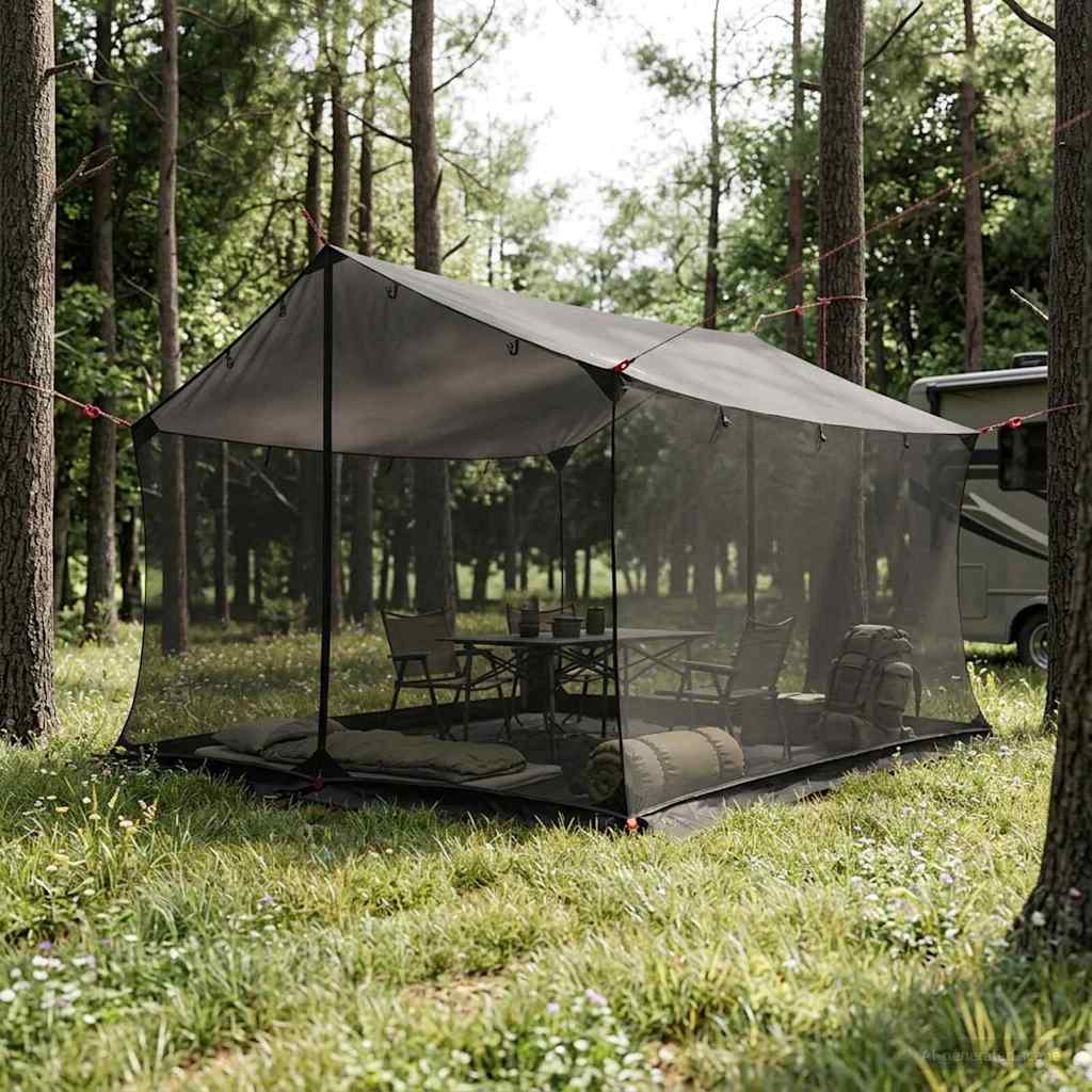 vidaXL Campingzeil met gaaswanden Groen 340 x 260 x 220 cm