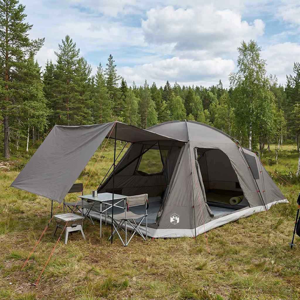vidaXL Huisje Tent met dak Groen 12-Persoons Polyester en staal
