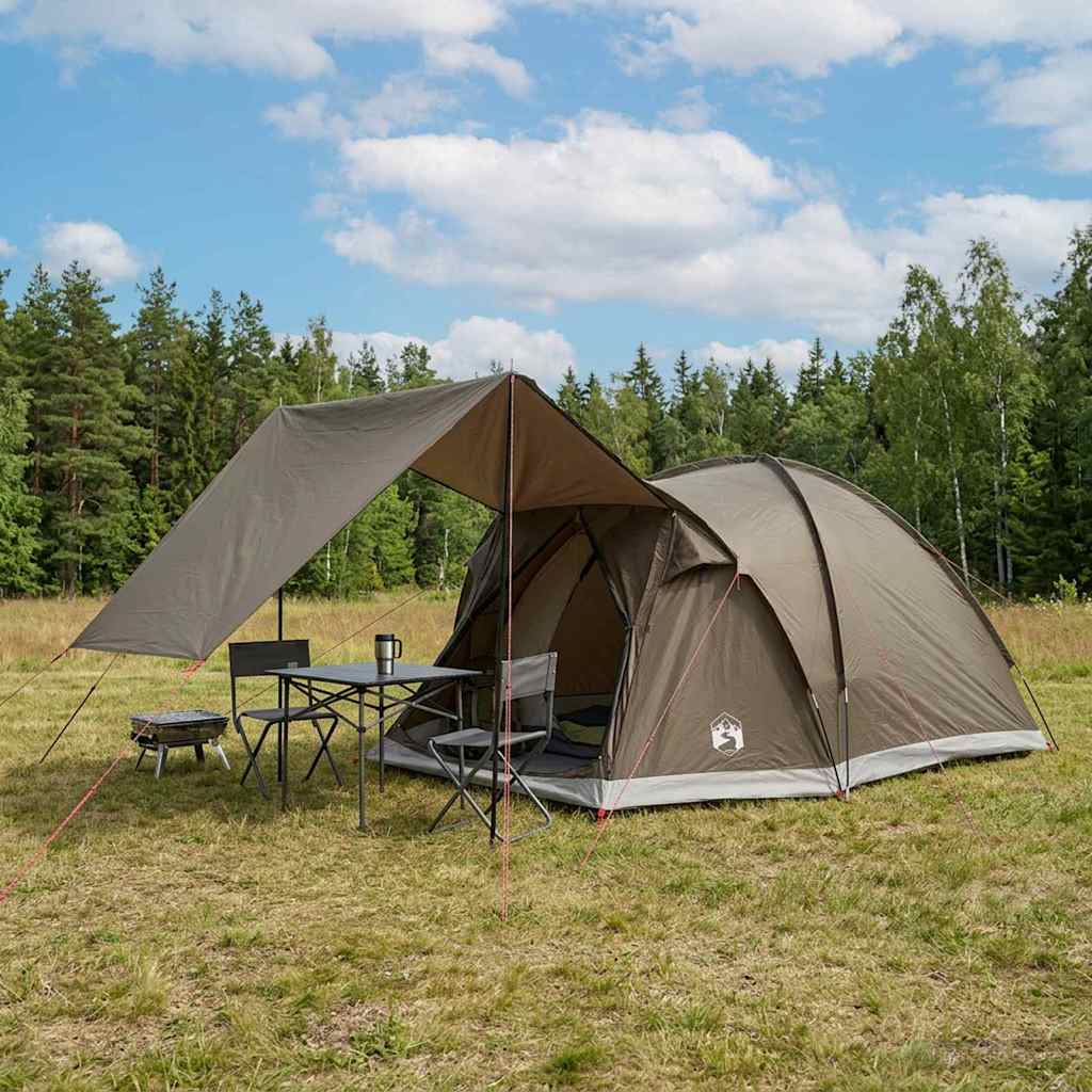 vidaXL Huisje Tent met dak Blauw 4-persoons Polyester en staal