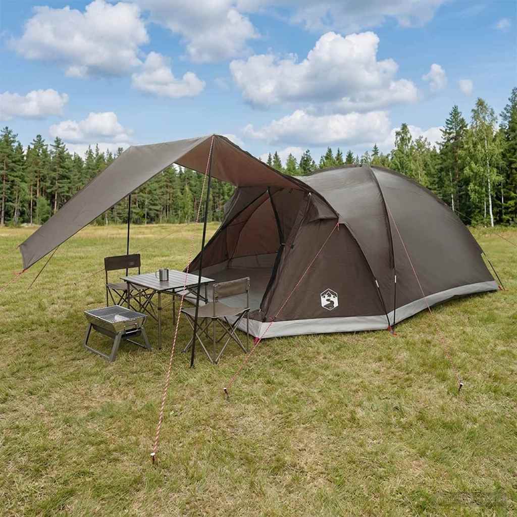 vidaXL Huisje Tent met dak Blauw 4-persoons Polyester en staal