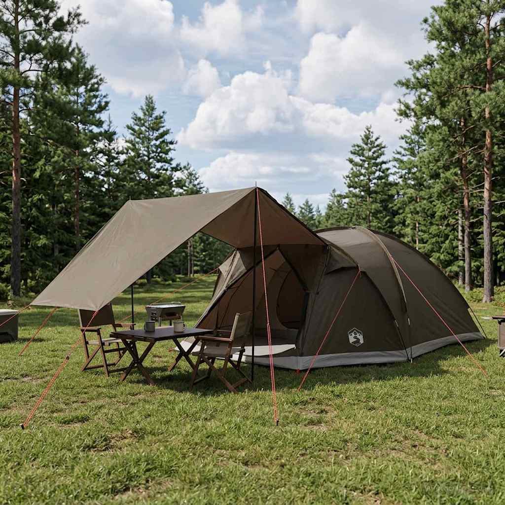 vidaXL Huisje Tent met dak Blauw 4-persoons Polyester en staal