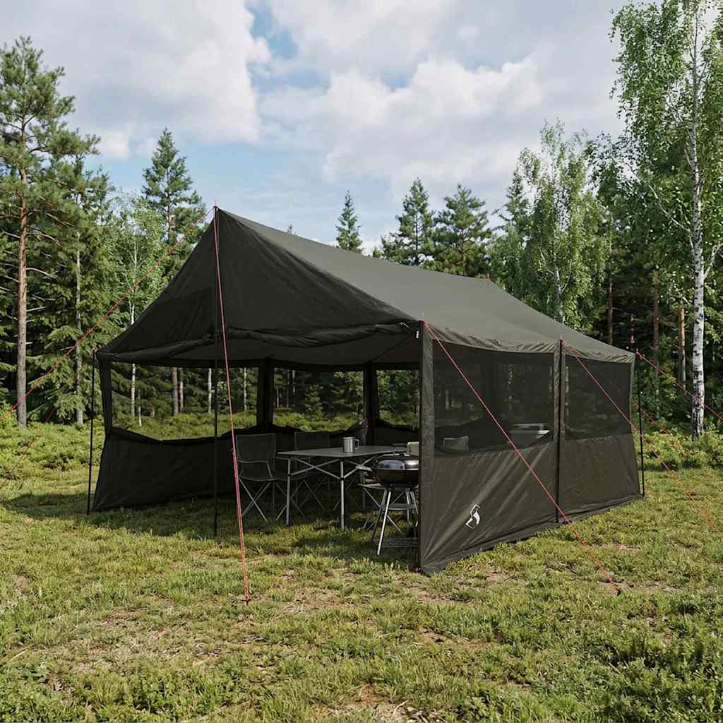 vidaXL Gezinstent met dak Groen 450 x 400 x 265 cm Polyester en staal