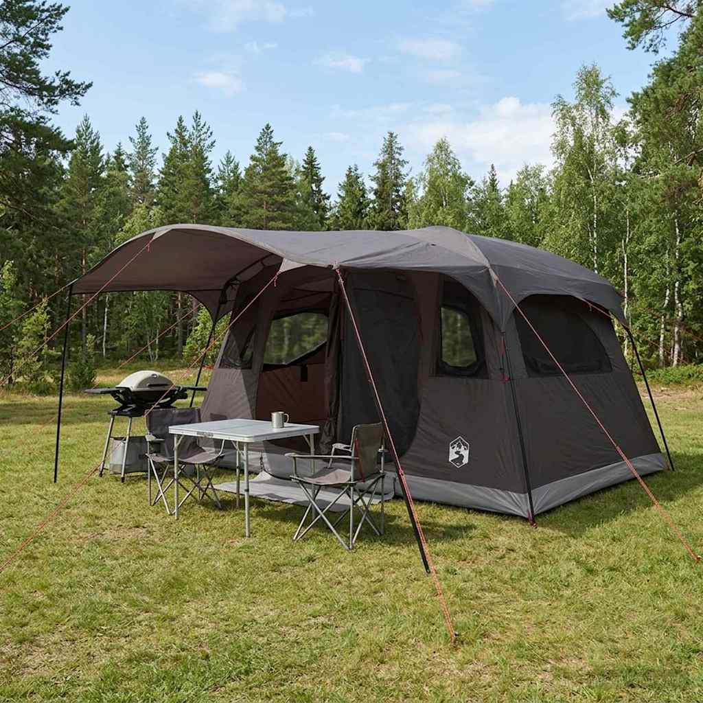 vidaXL Tunneltent met dak Groen 366 x 244 x 198 cm Polyester en staal