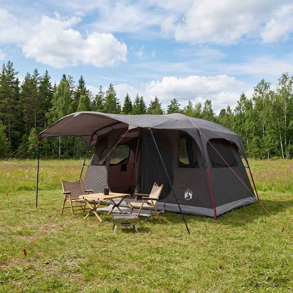 vidaXL Tunneltent met dak Groen 366 x 244 x 198 cm Polyester en staal