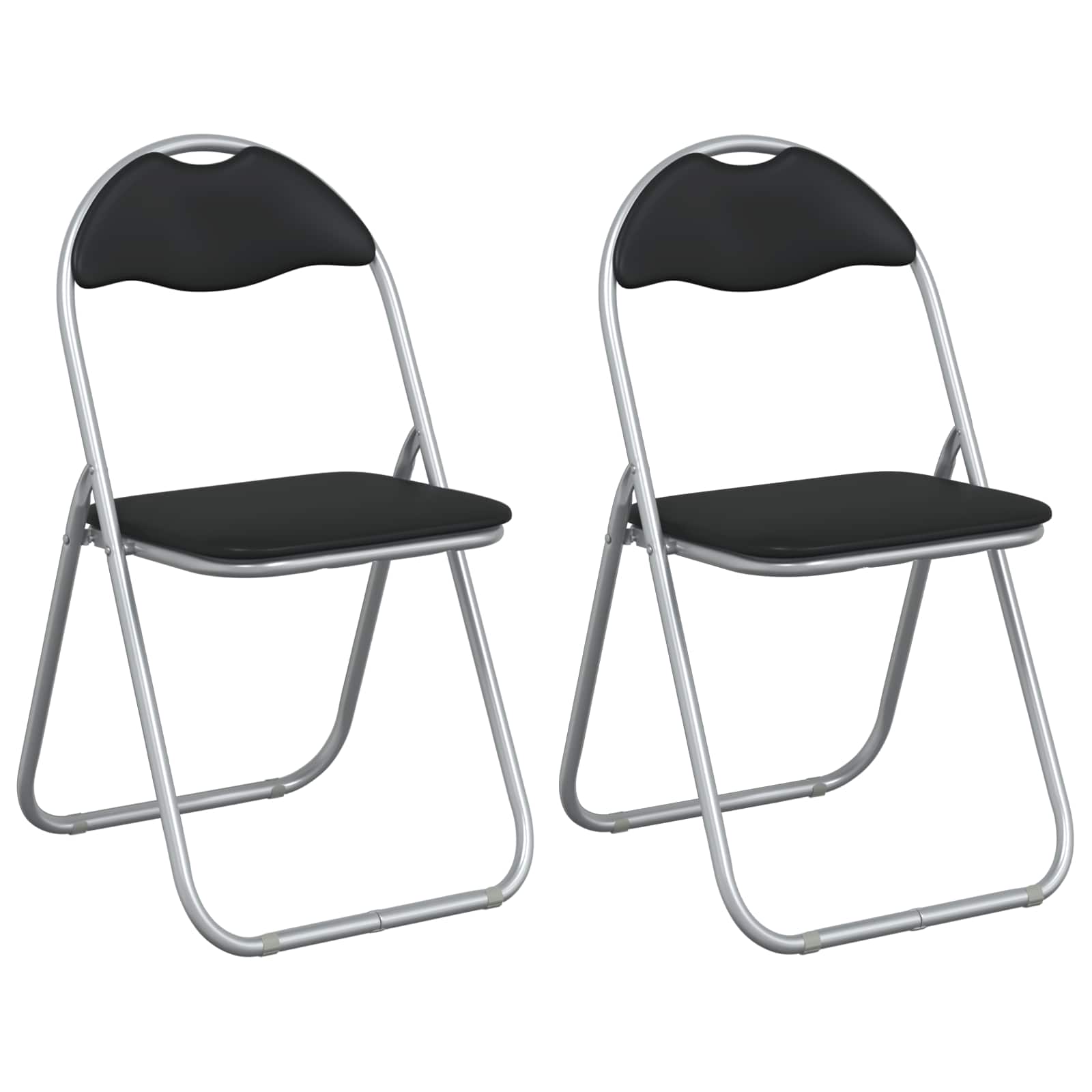 vidaXL Inklapbare stoel 2 pcs Zwart en Grijs 48 x 43,5 x 81 cm