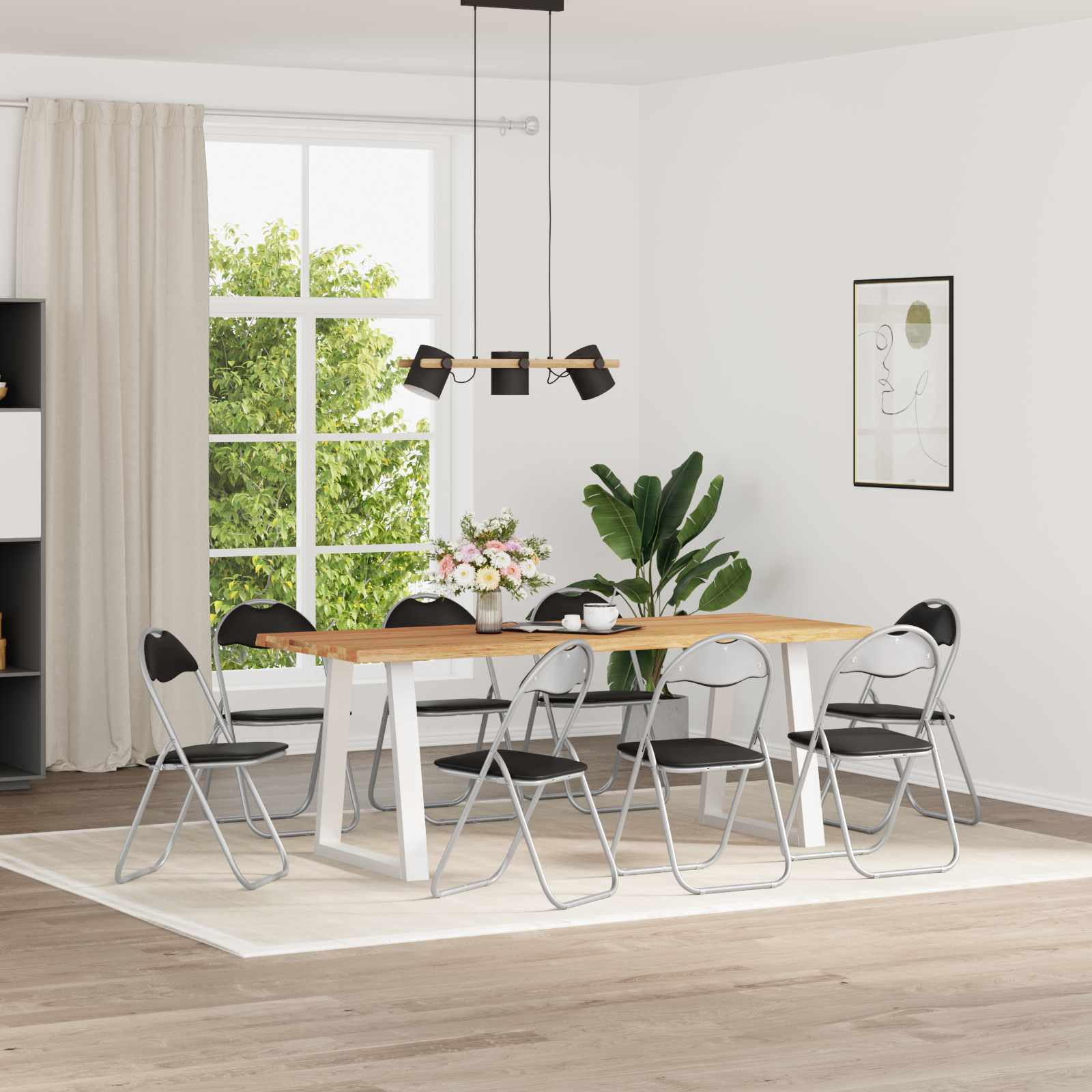 vidaXL Inklapbare stoel 2 pcs Zwart en Grijs 48 x 43,5 x 81 cm