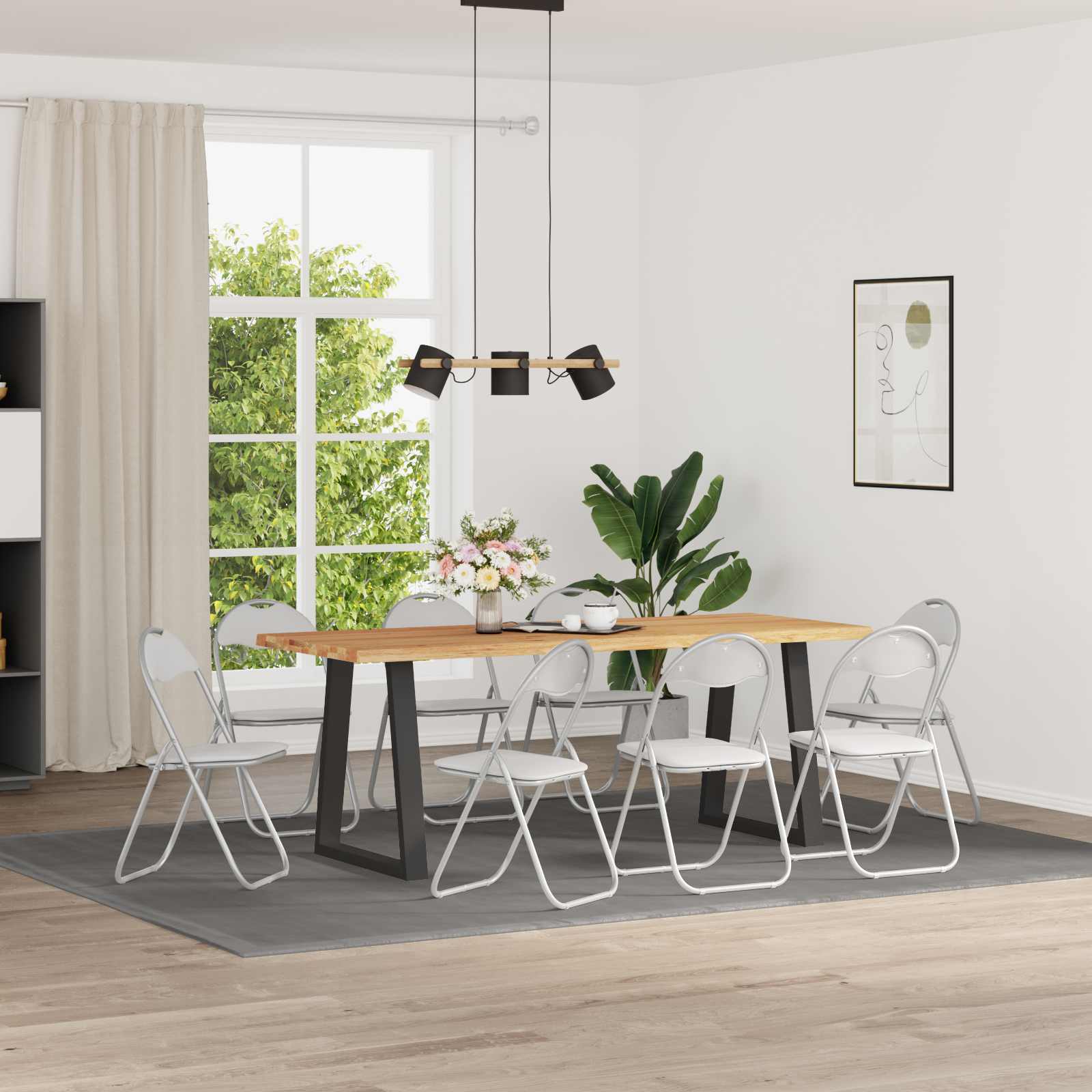 vidaXL Inklapbare stoel 2 pcs Zwart en Grijs 48 x 43,5 x 81 cm
