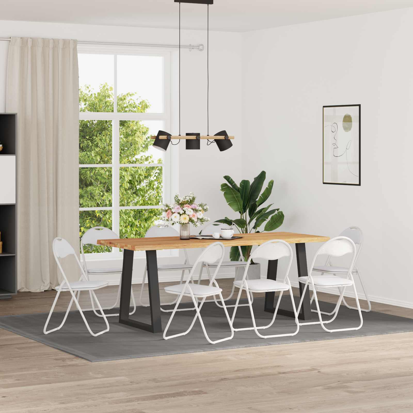 vidaXL Inklapbare stoel 2 pcs Zwart en Grijs 48 x 43,5 x 81 cm