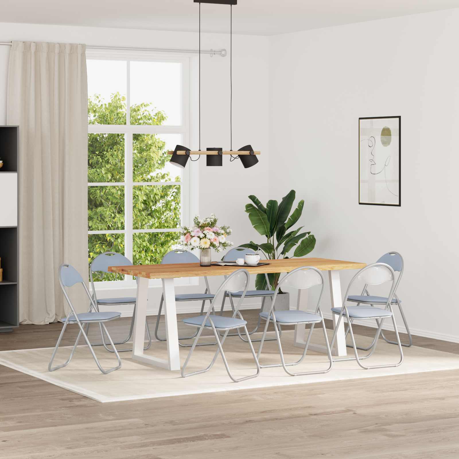 vidaXL Inklapbare stoel 2 pcs Zwart en Grijs 48 x 43,5 x 81 cm