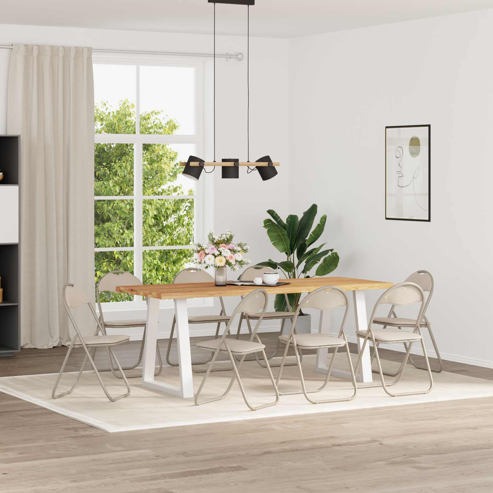 vidaXL Inklapbare stoel 2 pcs Zwart en Grijs 48 x 43,5 x 81 cm