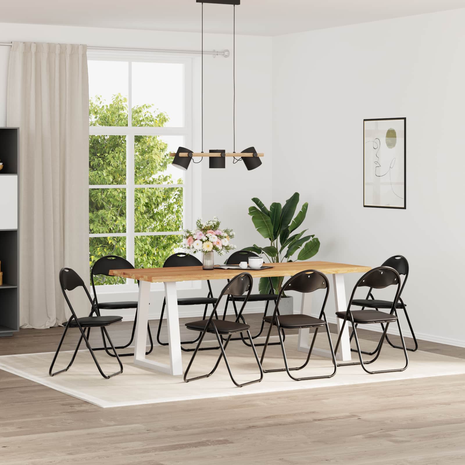 vidaXL Inklapbare stoel 2 pcs Zwart en Grijs 48 x 43,5 x 81 cm