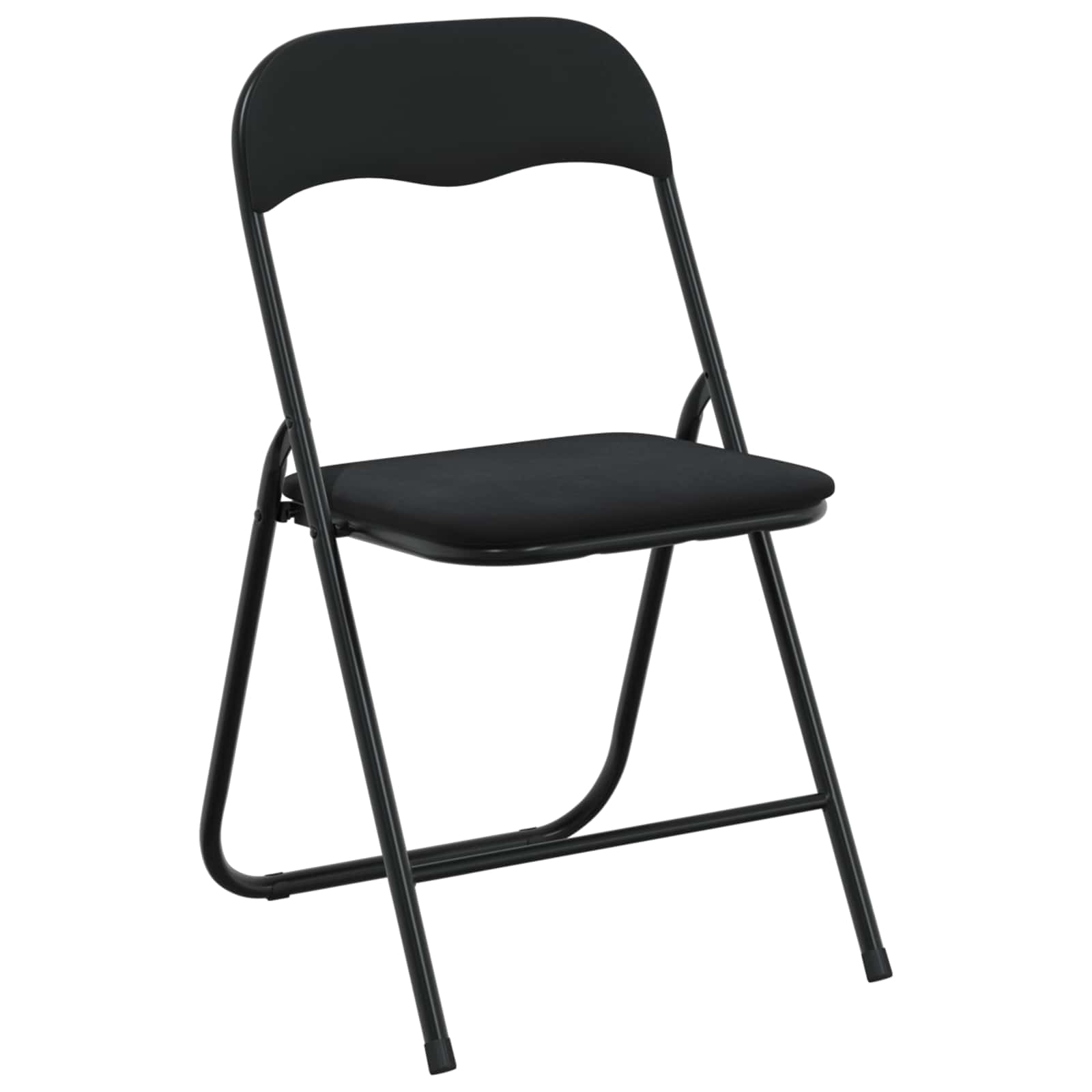 vidaXL Inklapbare stoel 2 pcs Zwart 48 x 44 x 78 cm Fluweel