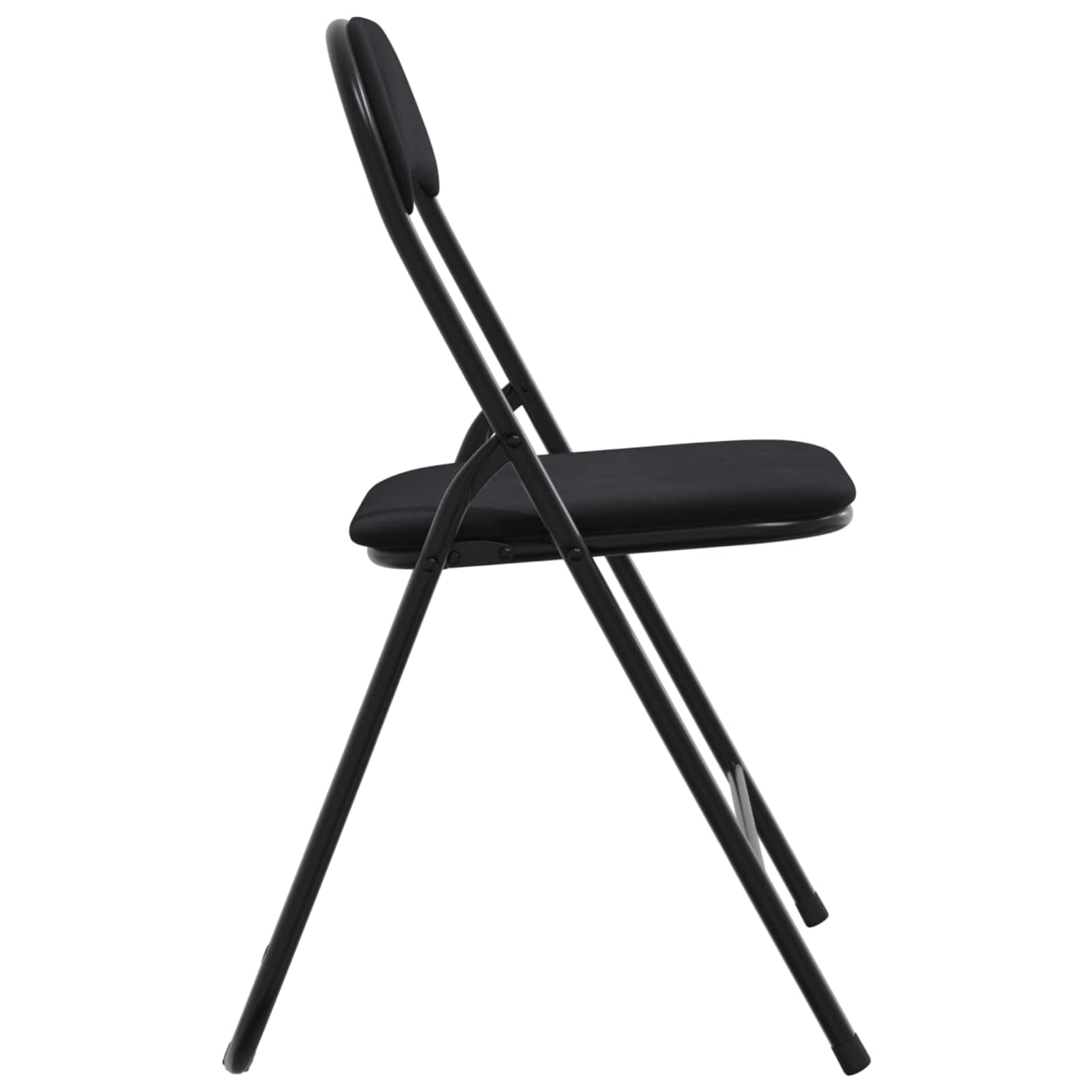 vidaXL Inklapbare stoel 2 pcs Zwart 48 x 44 x 78 cm Fluweel