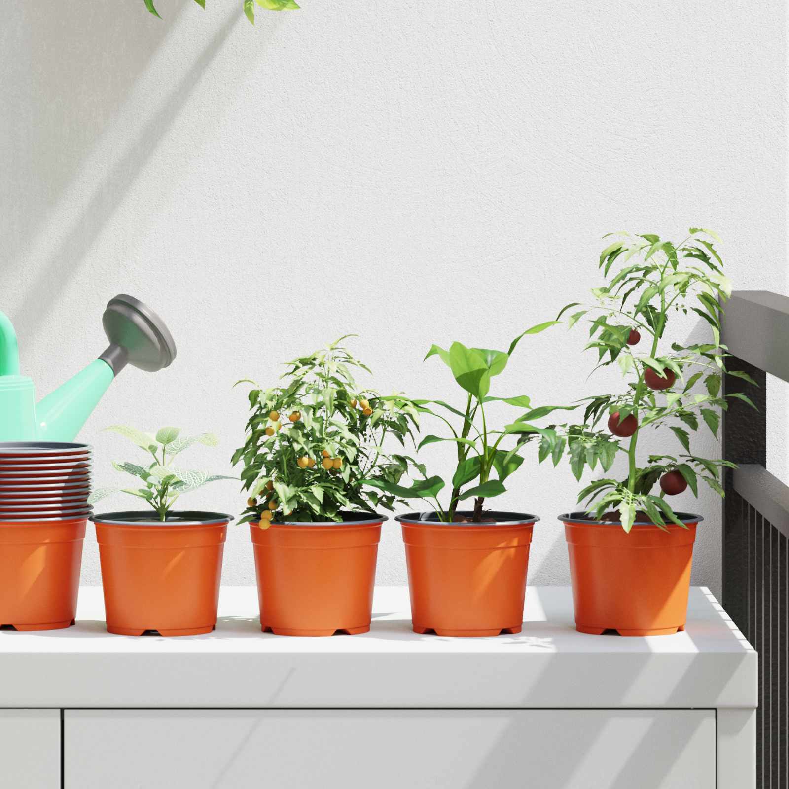 vidaXL Bloempot 50 pcs Keramiek Ø 15 x 12.5 cm Kunststof