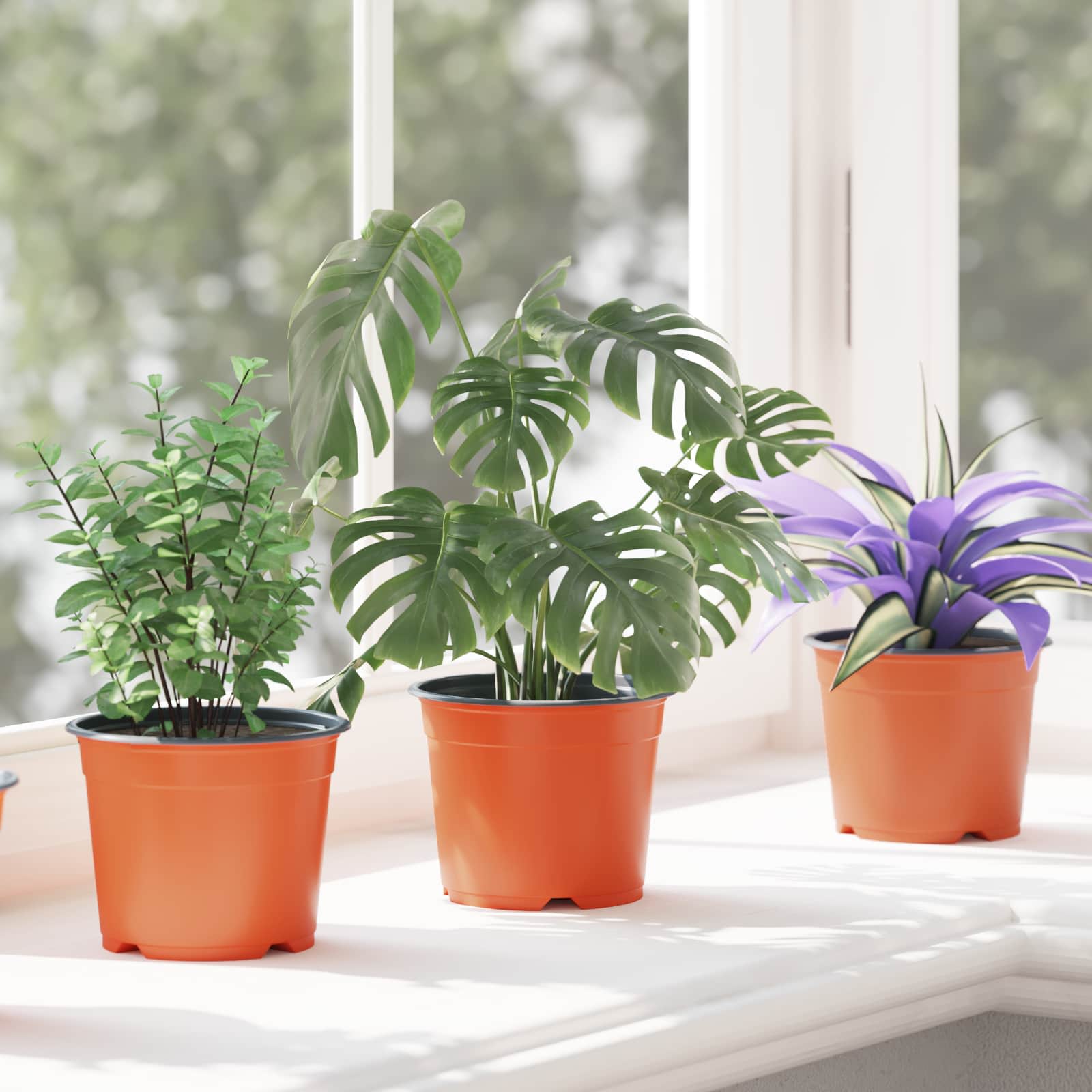 vidaXL Bloempot 50 pcs Keramiek Ø 15 x 12.5 cm Kunststof