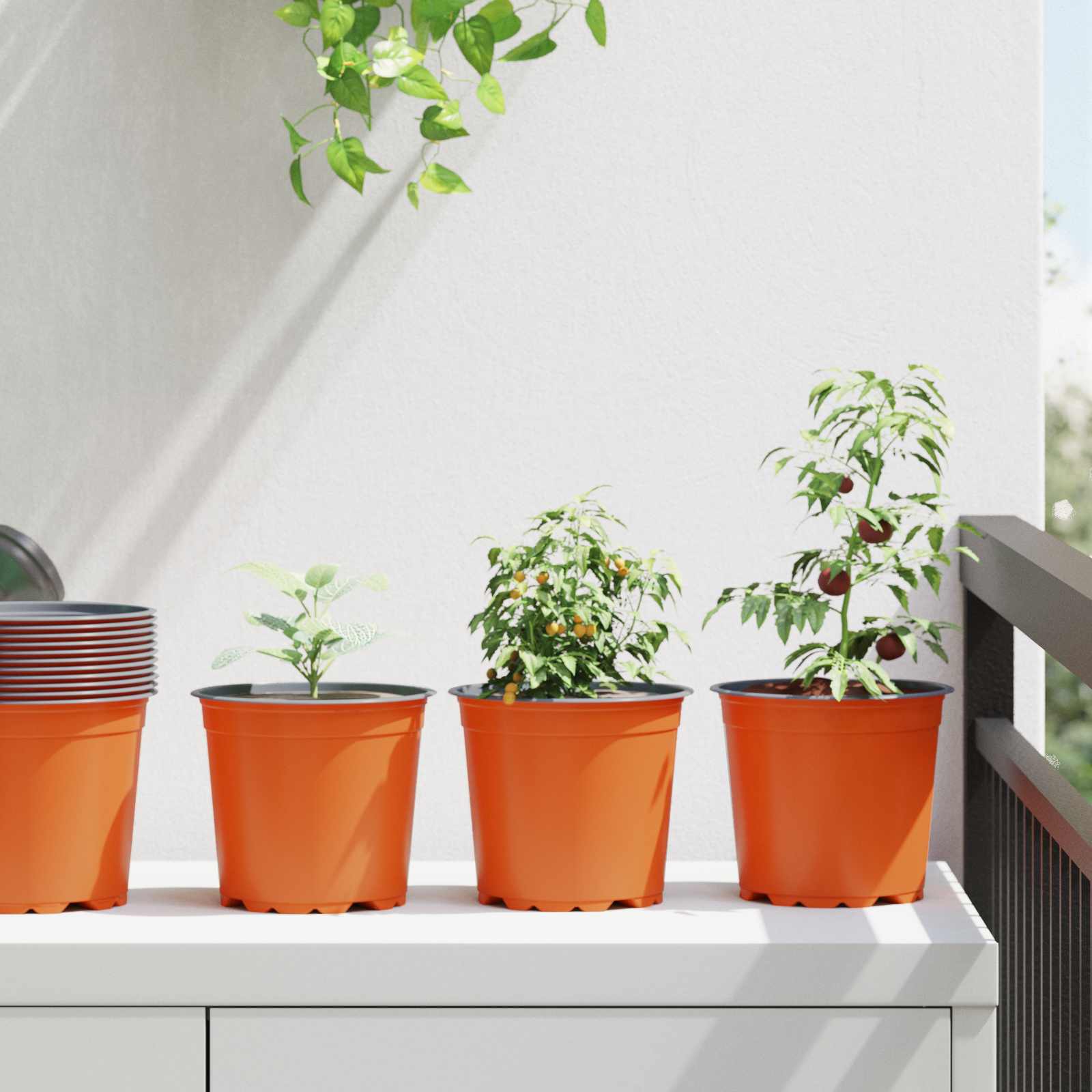 vidaXL Bloempot 50 pcs Keramiek Ø 15 x 12.5 cm Kunststof