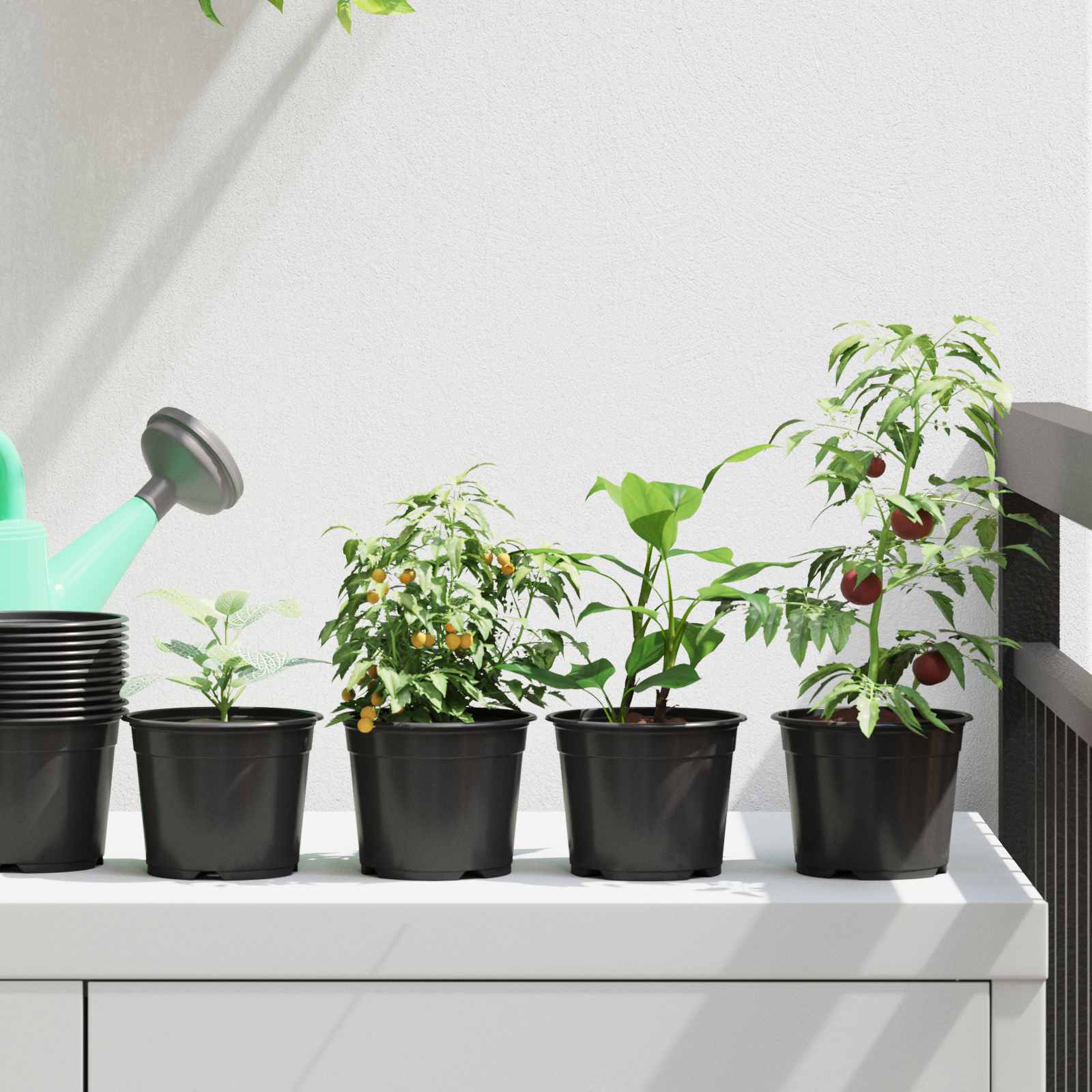 vidaXL Bloempot 50 pcs Keramiek Ø 15 x 12.5 cm Kunststof