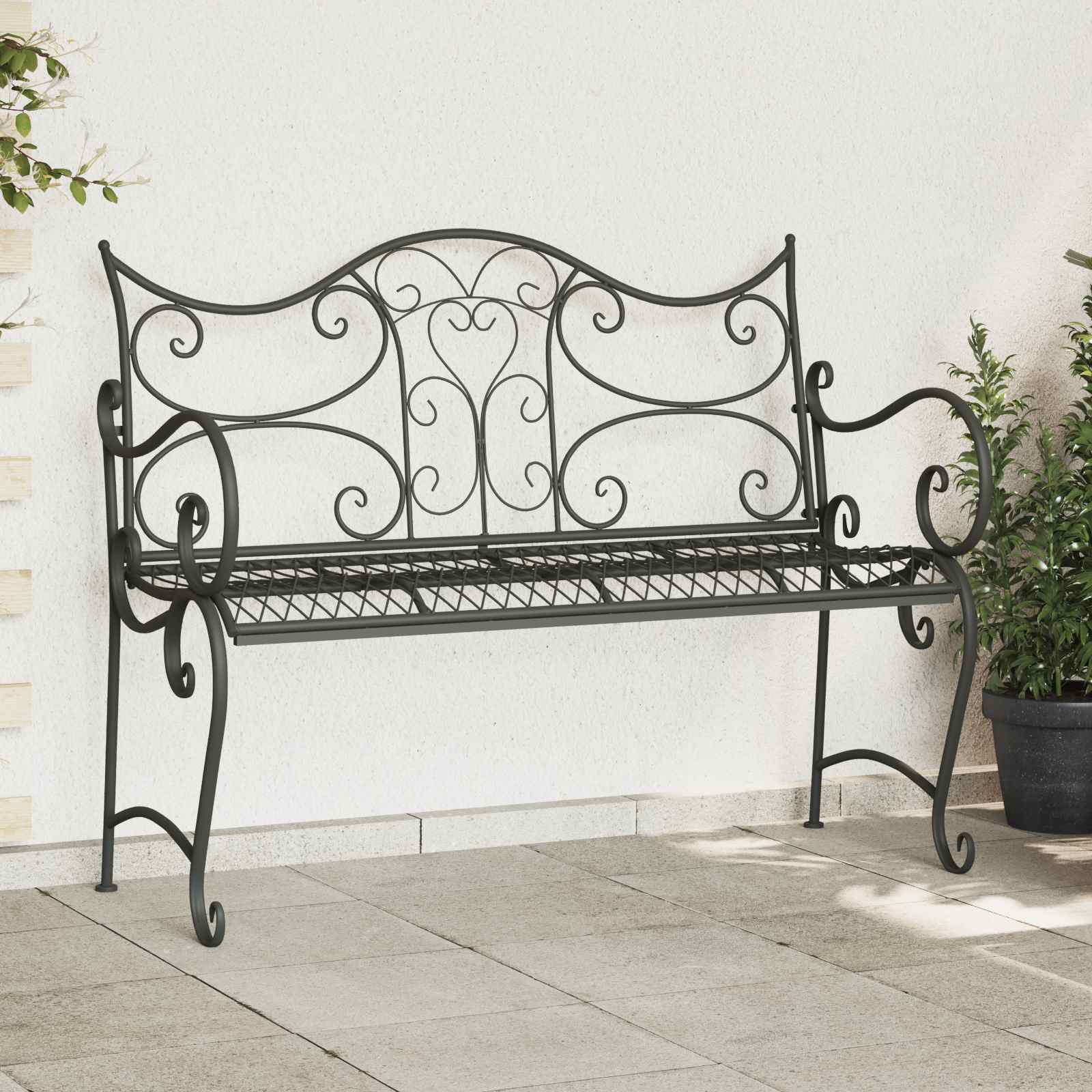 vidaXL Tuinbank 2-Aantal zitplaatsen 114 x 56,5 x 90 cm Staal
