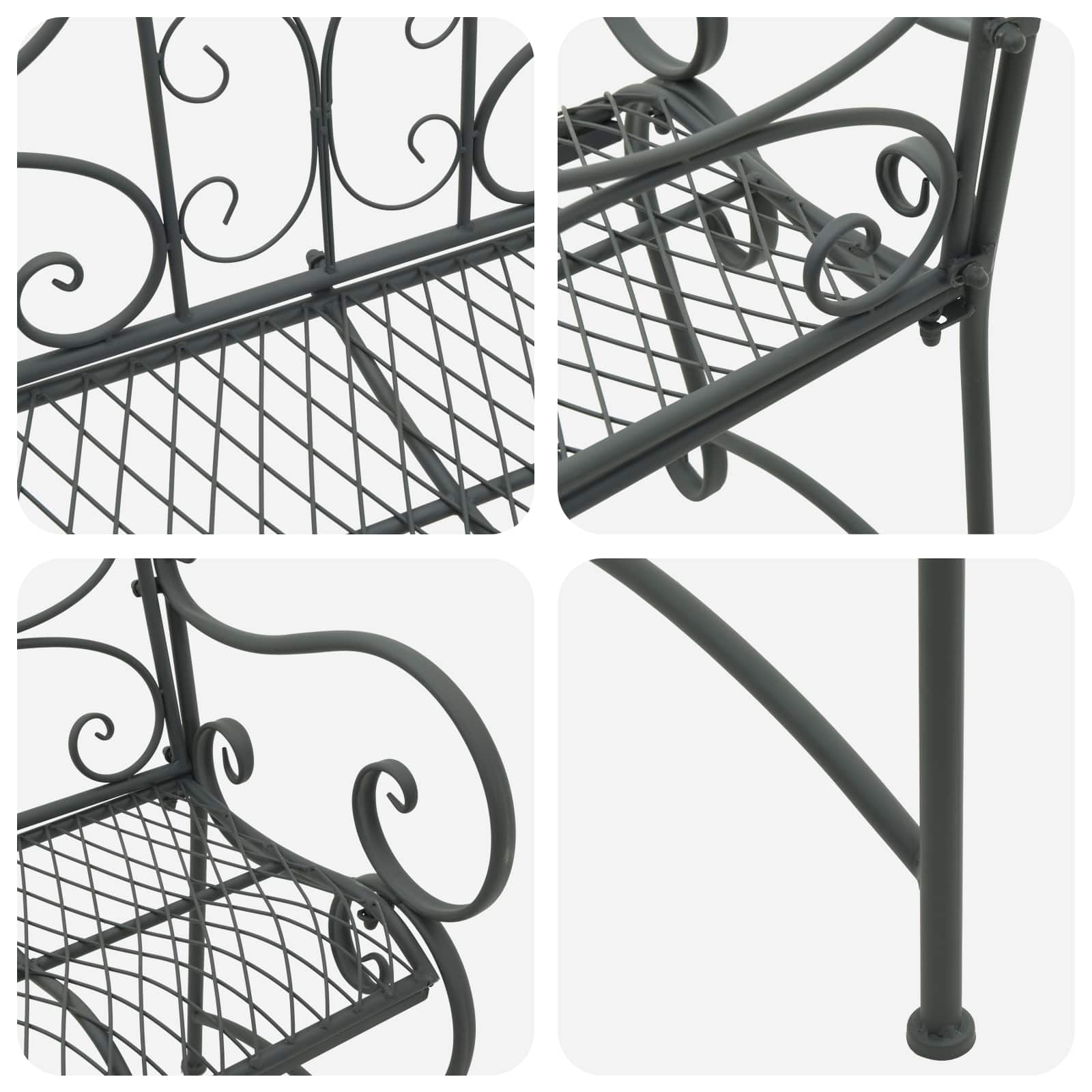 vidaXL Tuinbank 2-Aantal zitplaatsen 114 x 56,5 x 90 cm Staal
