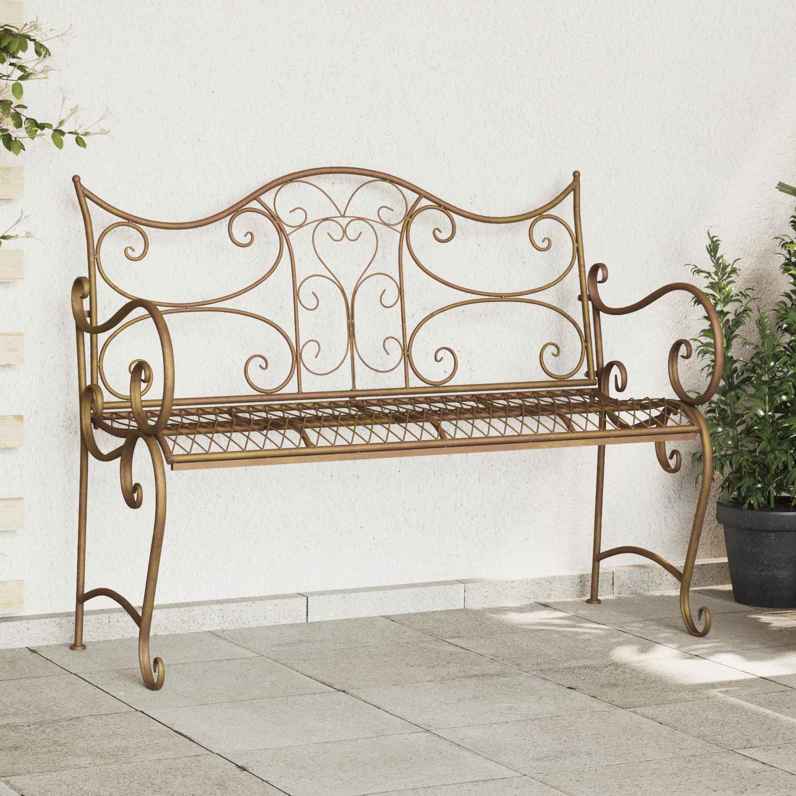 vidaXL Tuinbank 2-Aantal zitplaatsen 114 x 56,5 x 90 cm Staal