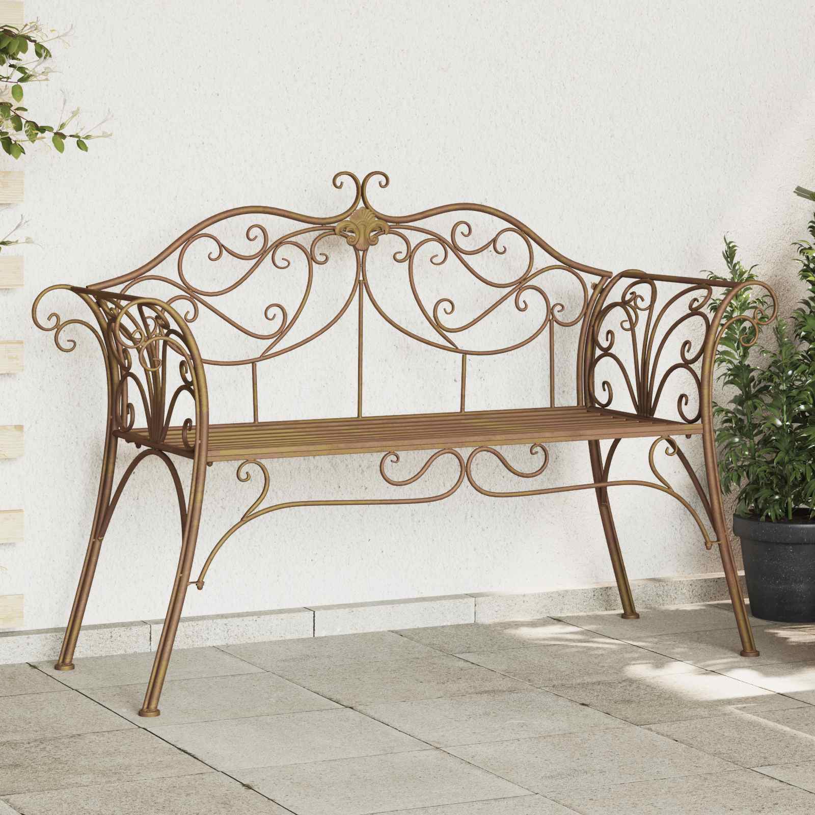 vidaXL Tuinbank 2-Aantal zitplaatsen 114 x 56,5 x 90 cm Staal