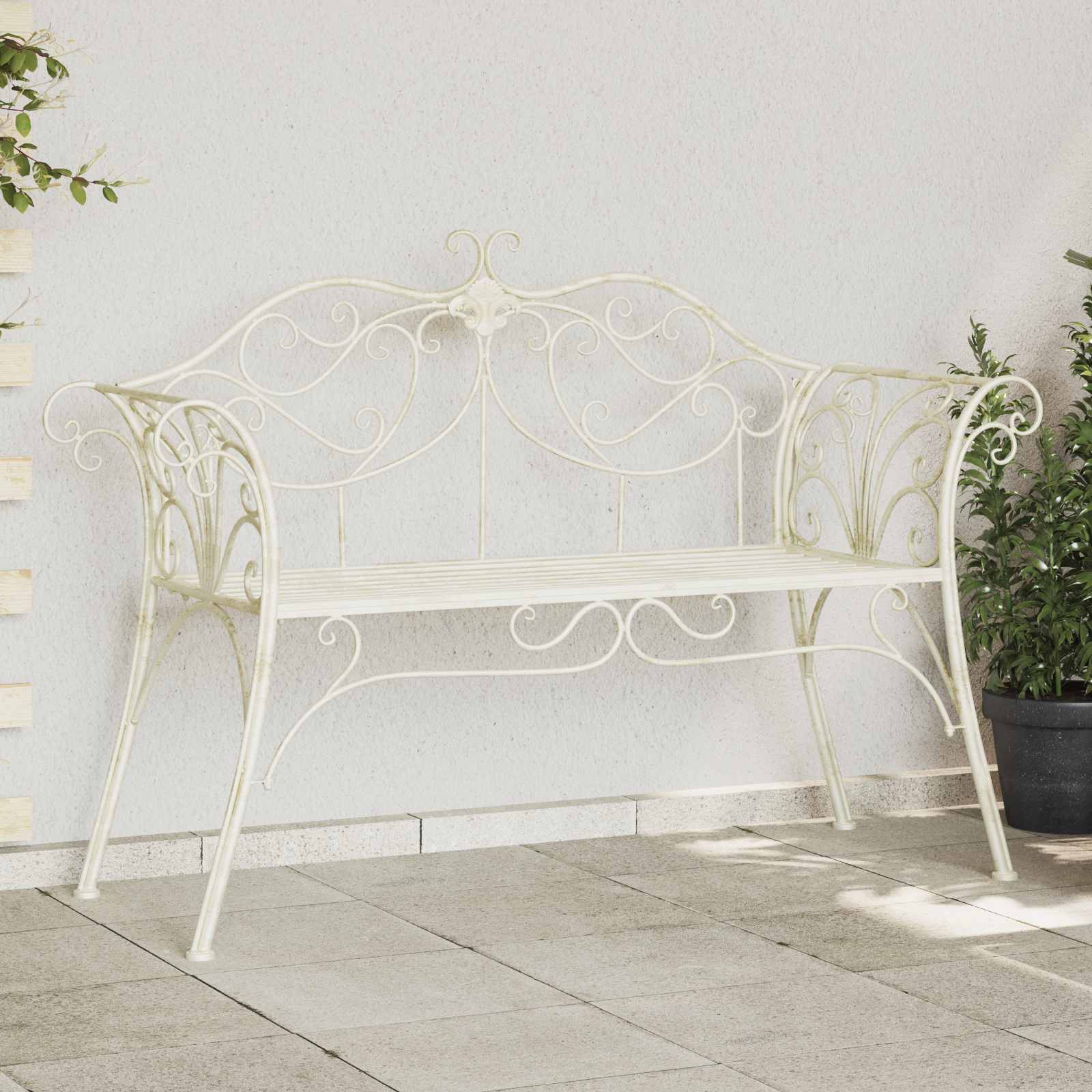 vidaXL Tuinbank 2-Aantal zitplaatsen 114 x 56,5 x 90 cm Staal