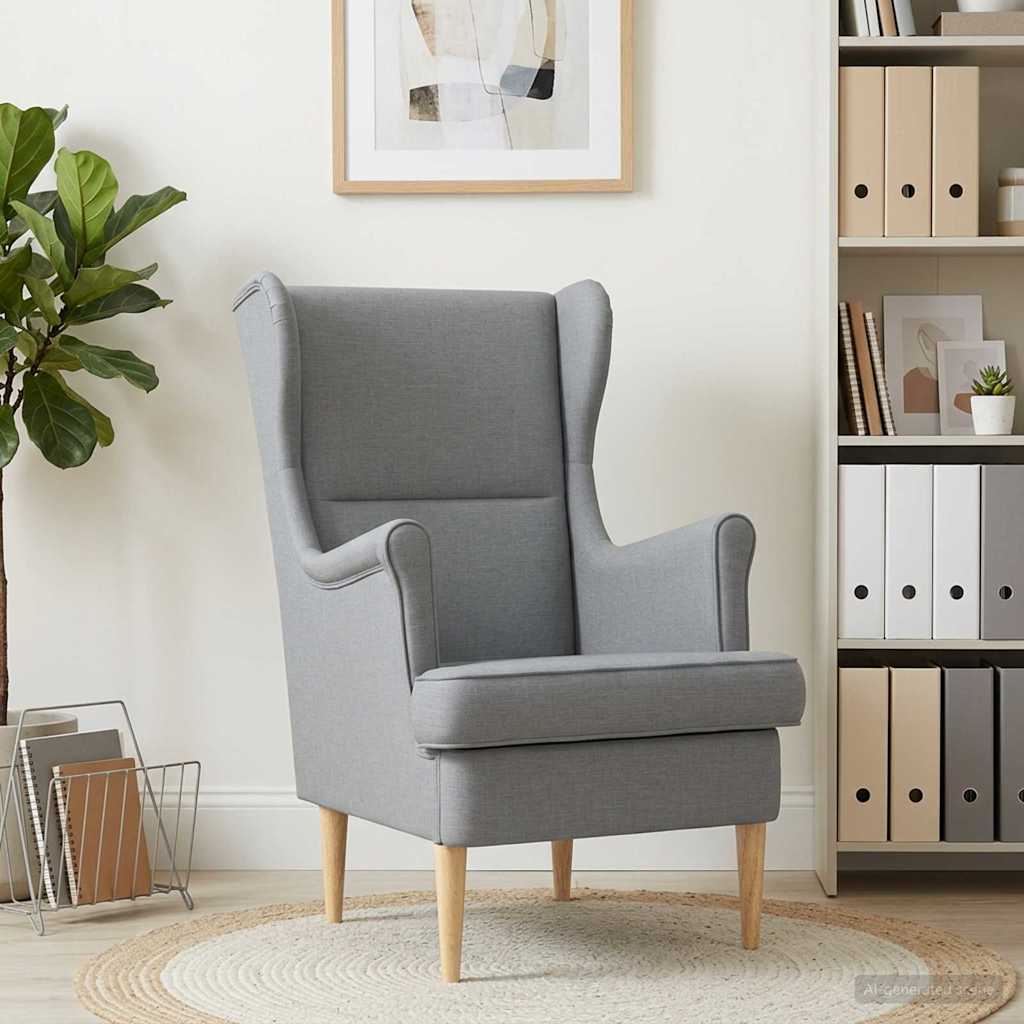 vidaXL Fauteuil Lichtgrijs Stof