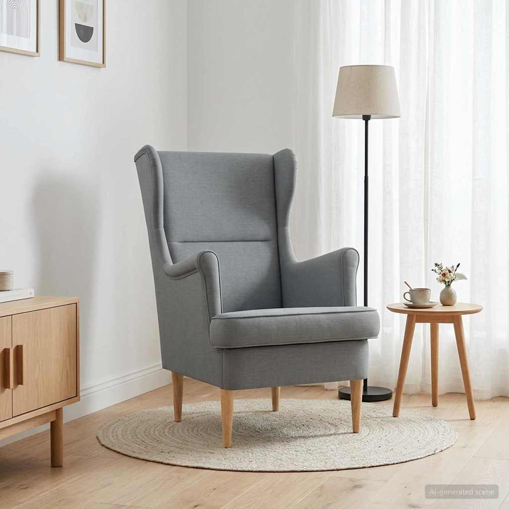vidaXL Fauteuil Lichtgrijs Stof