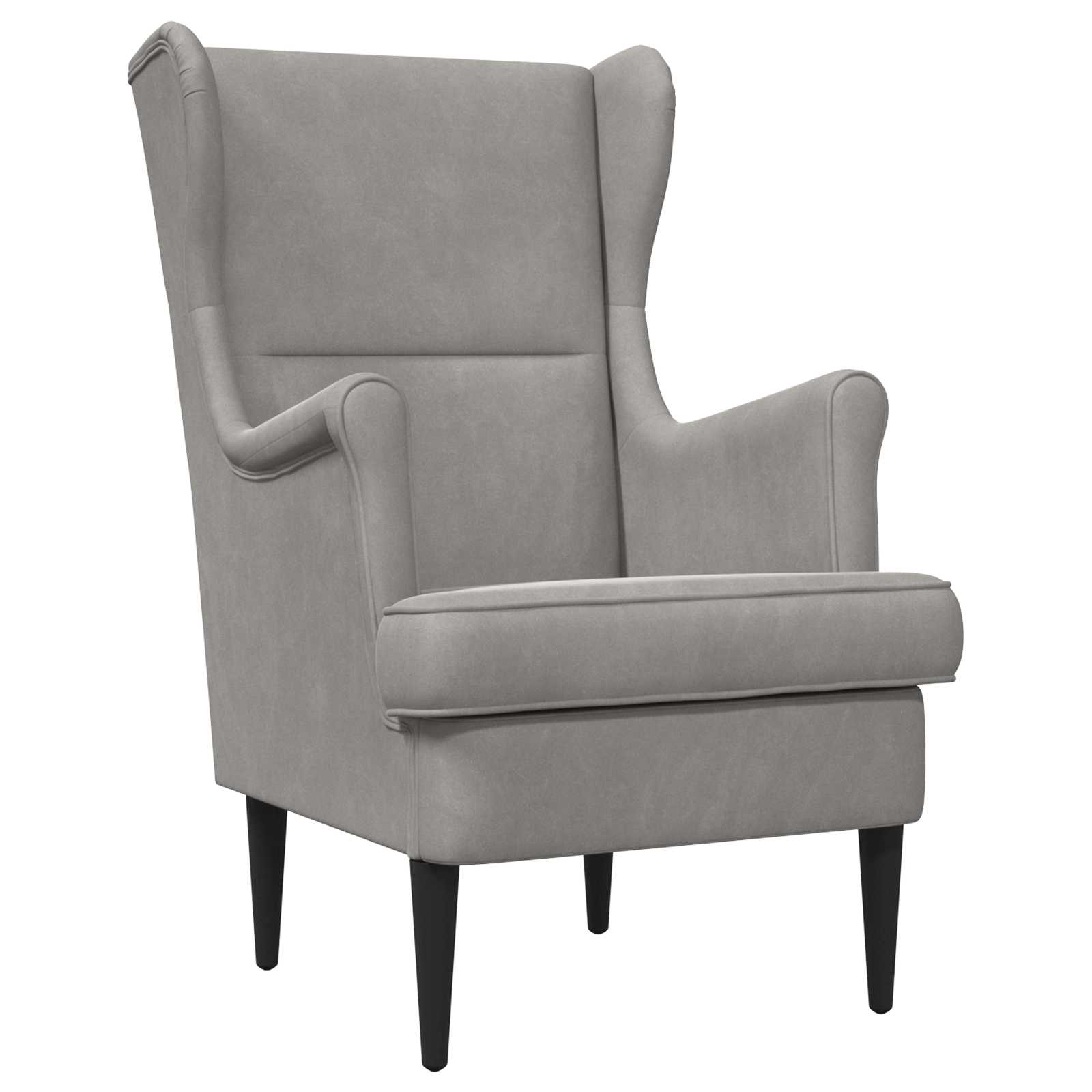 vidaXL Fauteuil Lichtgrijs Fluweel