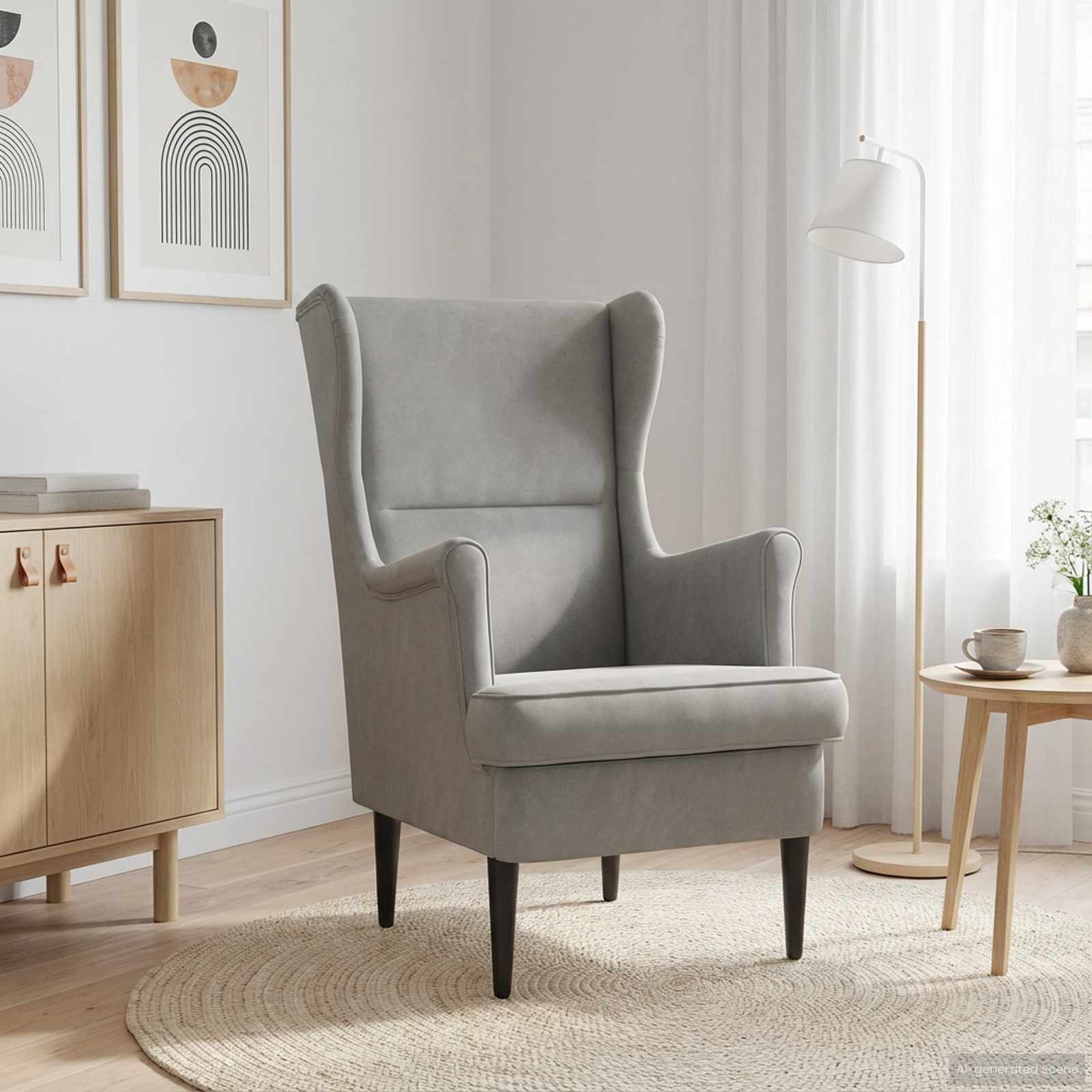 vidaXL Fauteuil Lichtgrijs Fluweel