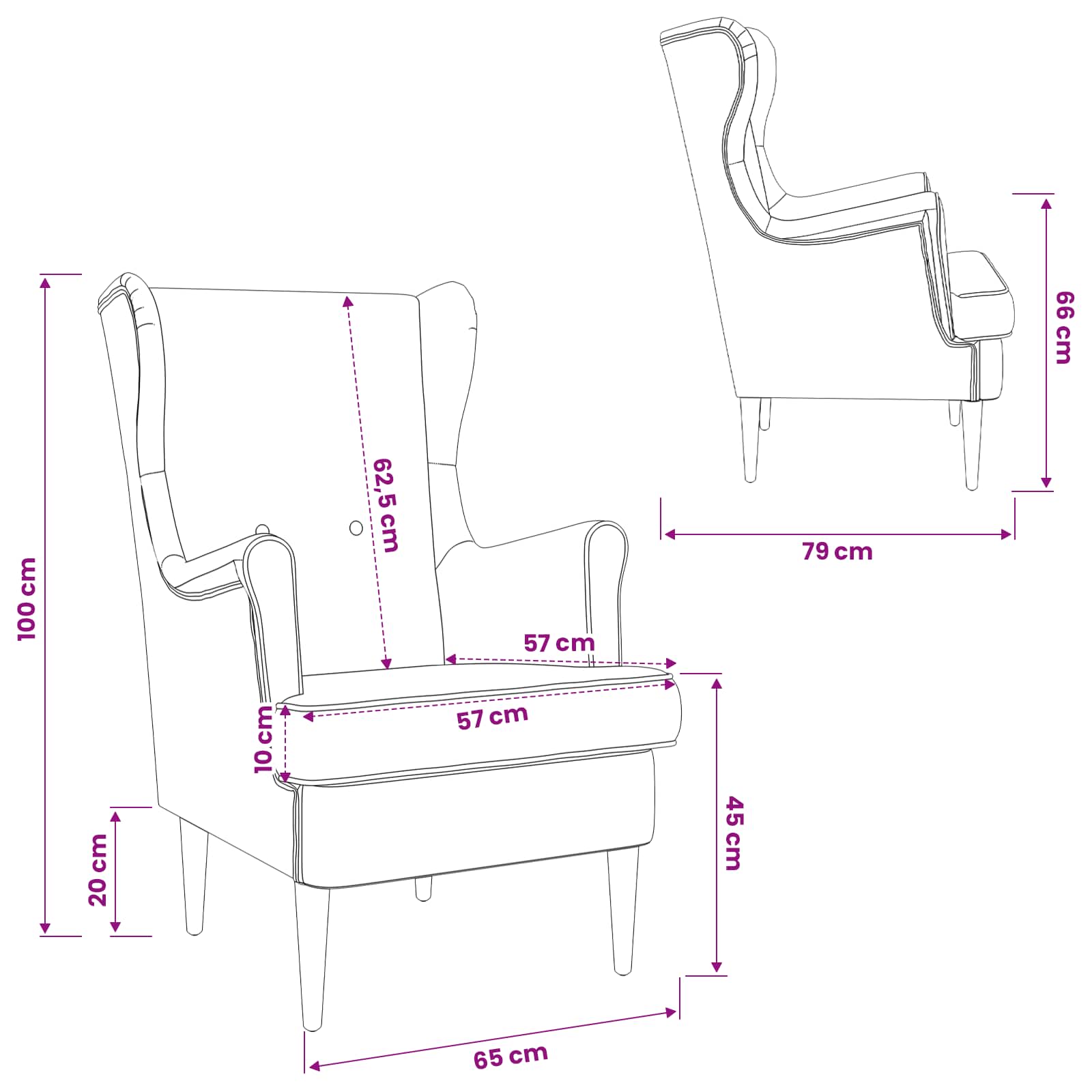 vidaXL Fauteuil Crèmekleurig ARES