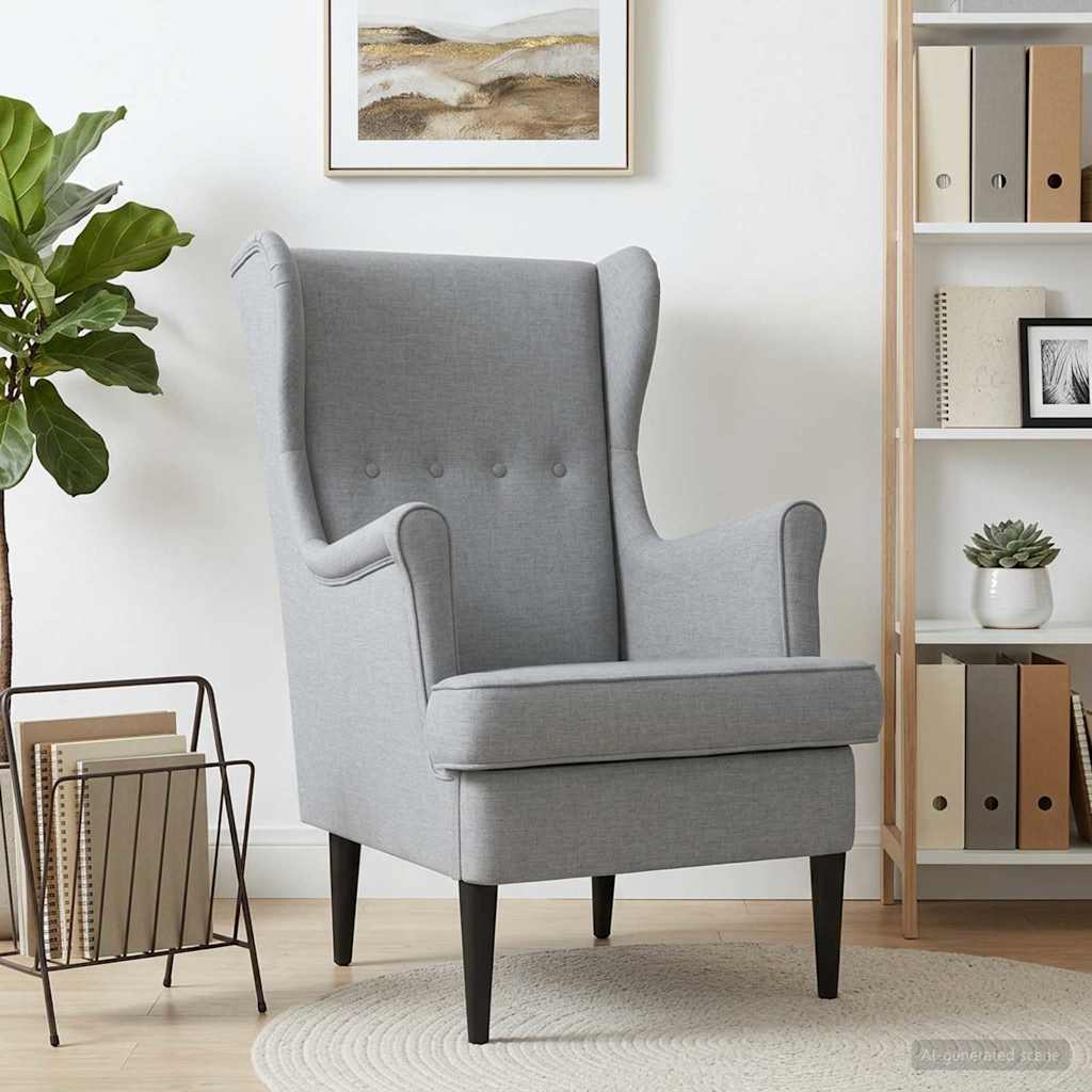 vidaXL Fauteuil Lichtgrijs Stof