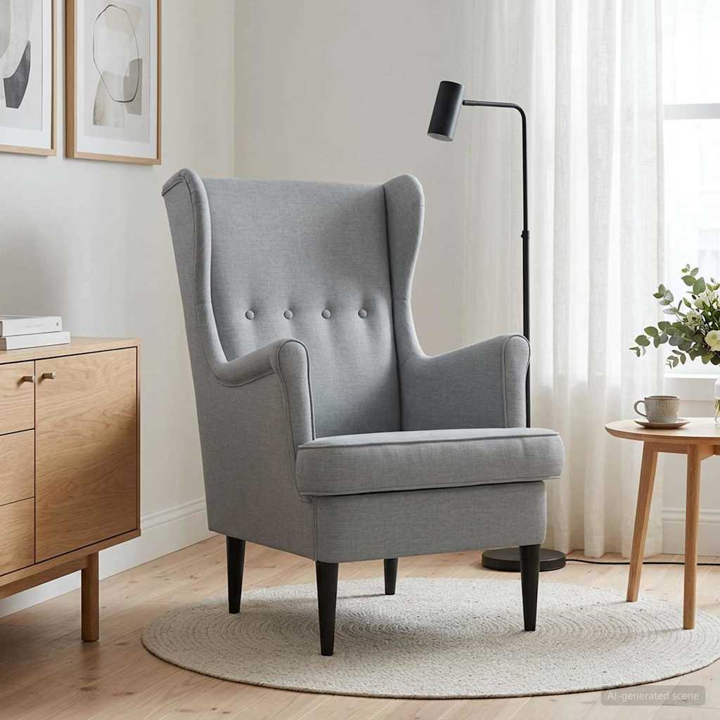 vidaXL Fauteuil Lichtgrijs Stof