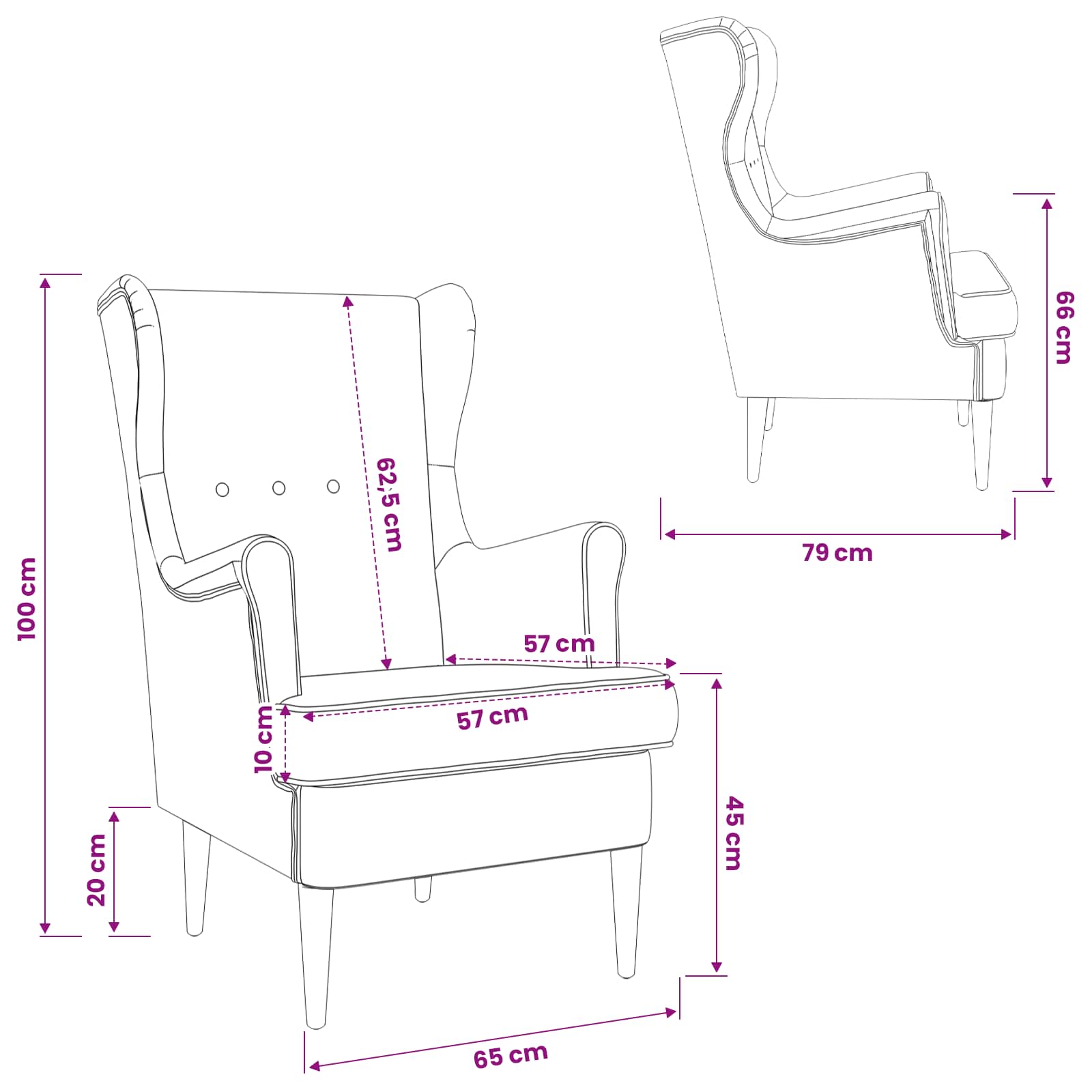 vidaXL Fauteuil Lichtgrijs Stof