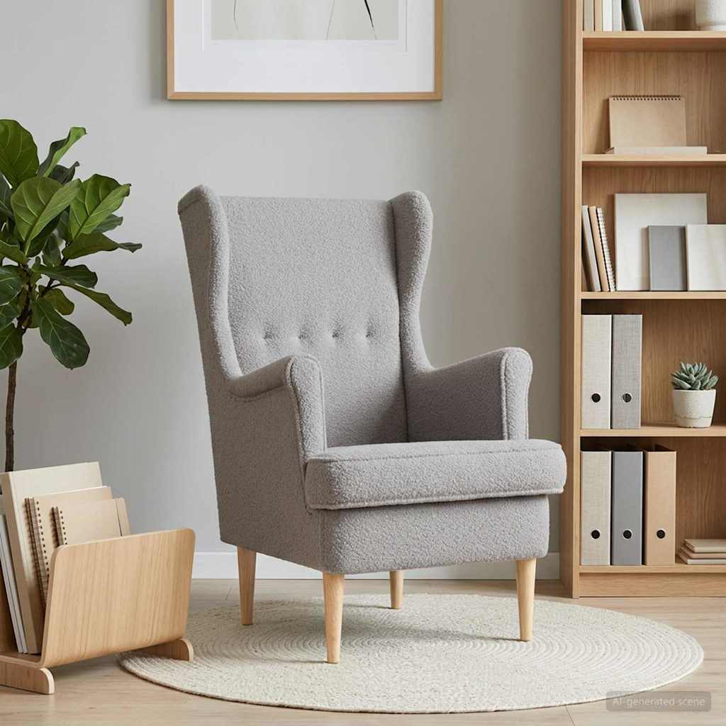vidaXL Fauteuil Lichtgrijs Stof
