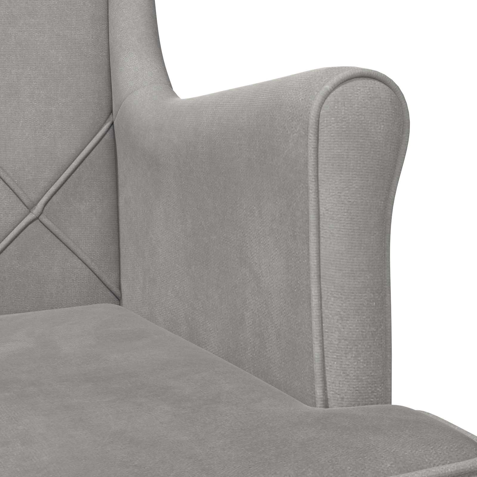 vidaXL Fauteuil Lichtgrijs Fluweel