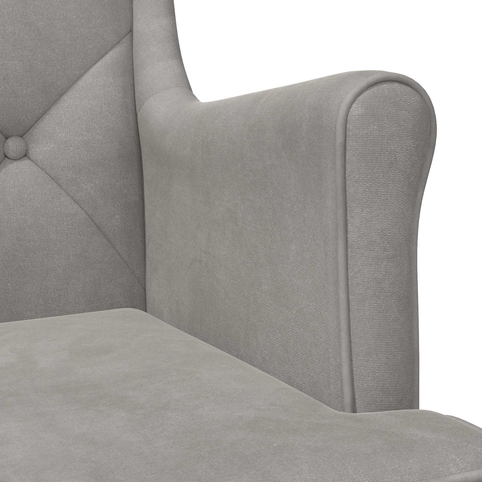 vidaXL Fauteuil Lichtgrijs Fluweel