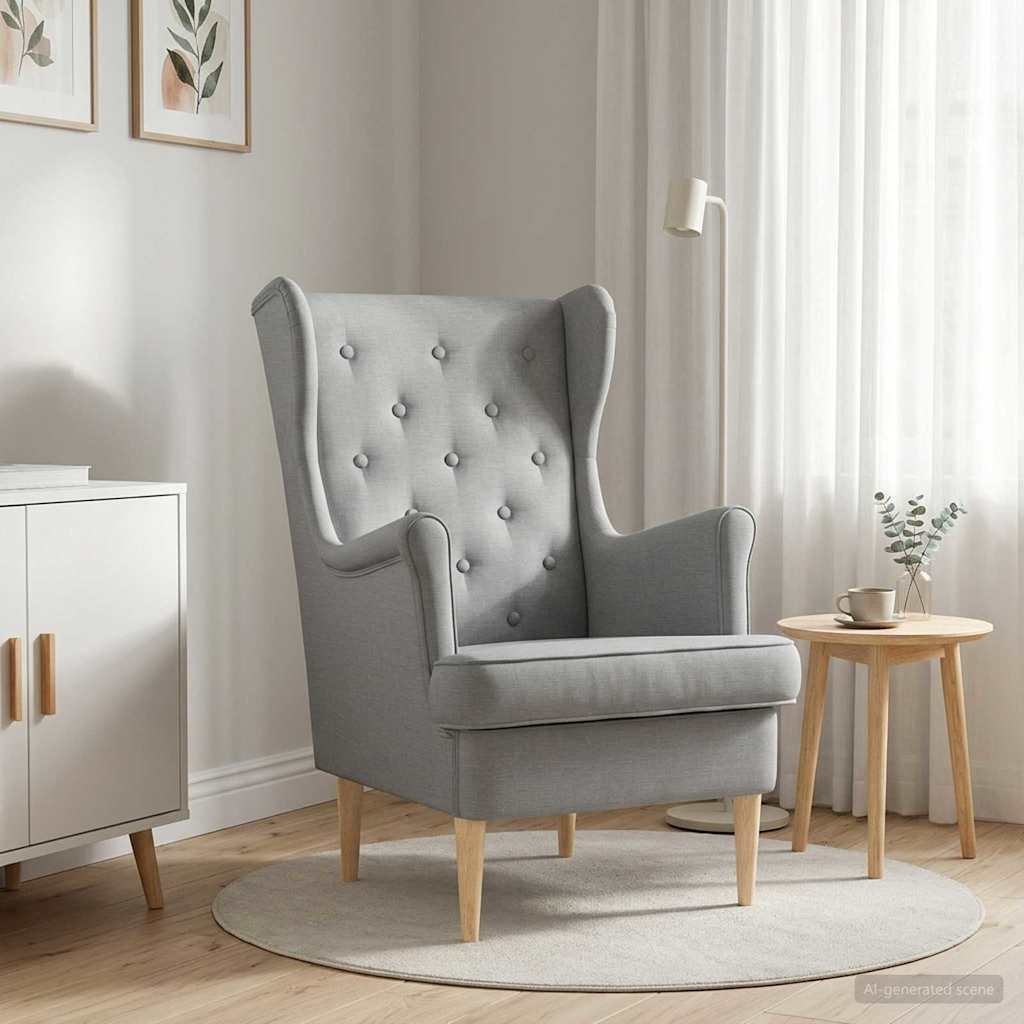 vidaXL Fauteuil Lichtgrijs Stof