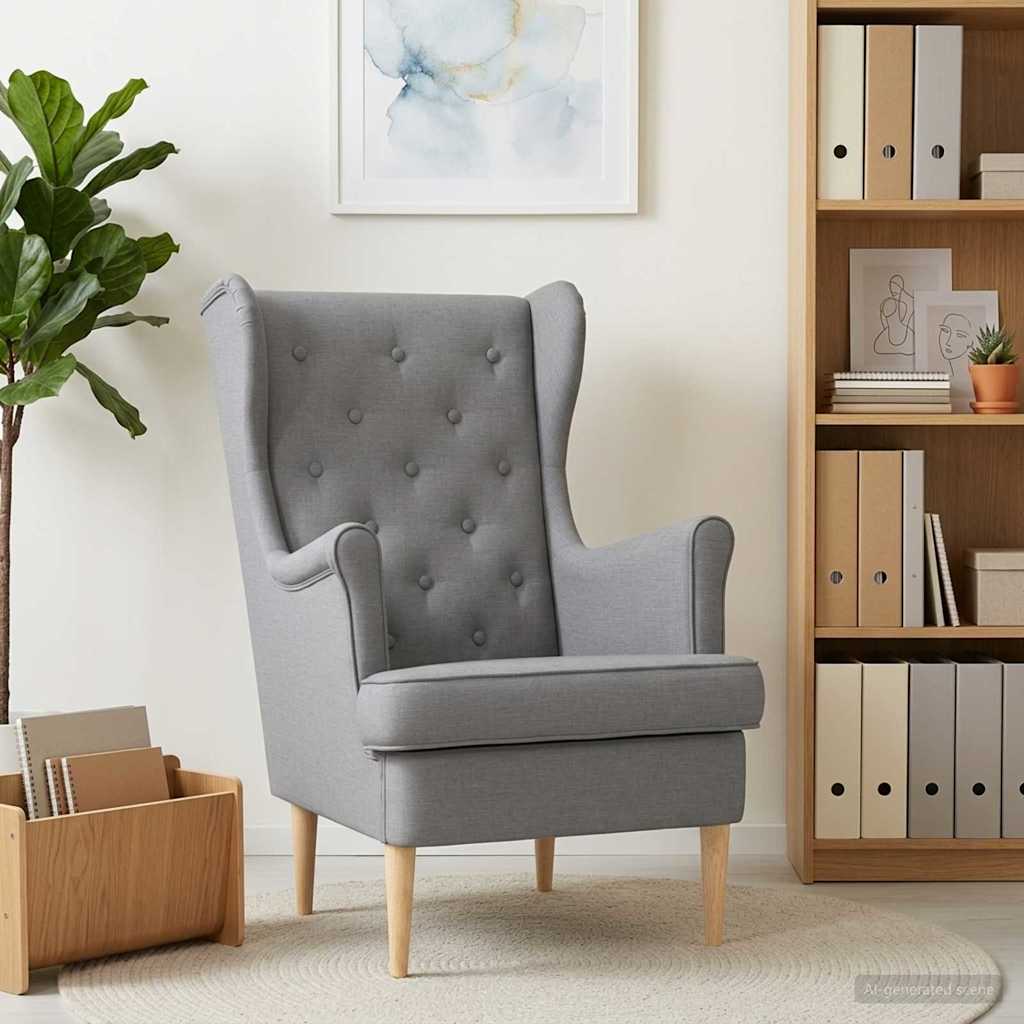 vidaXL Fauteuil Lichtgrijs Stof