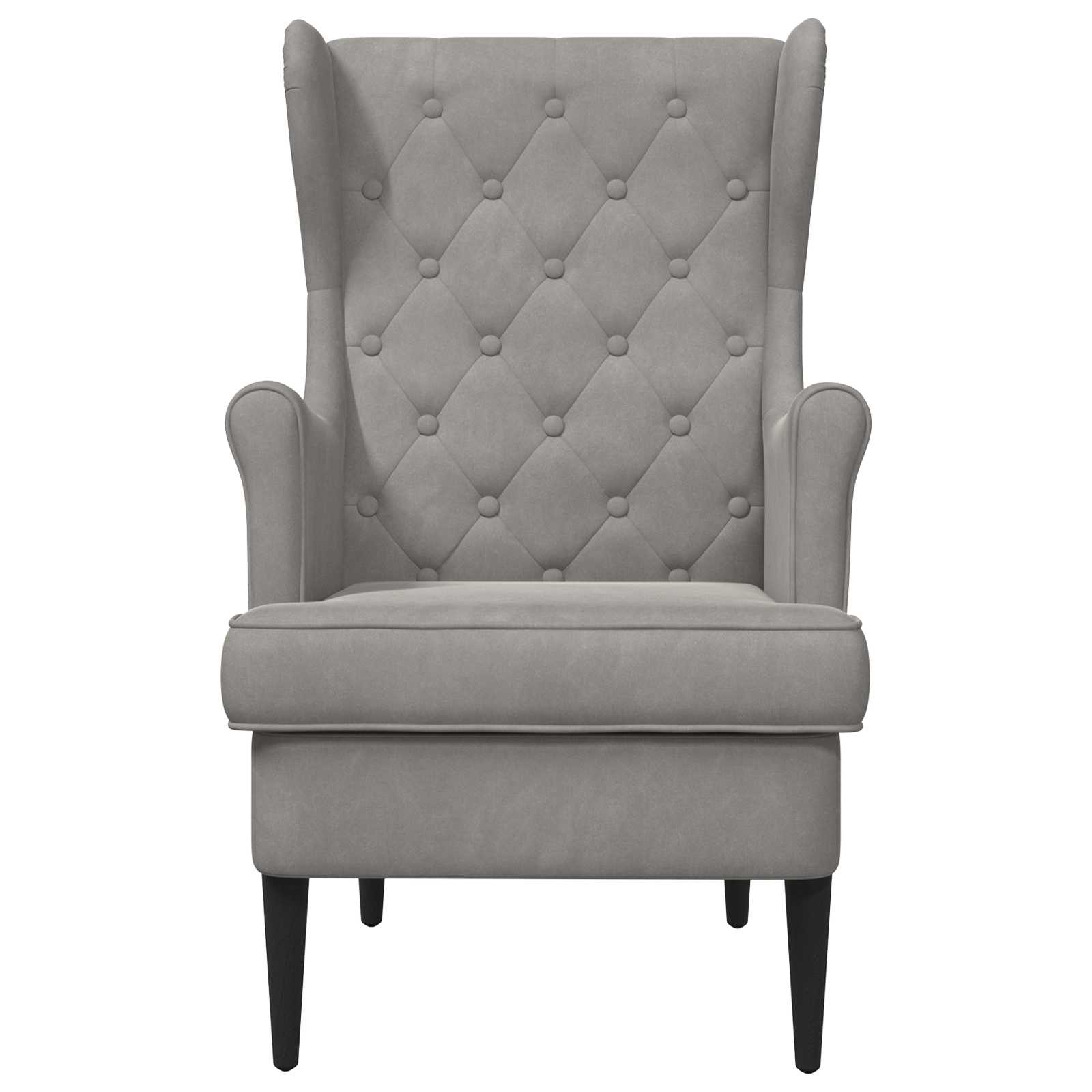 vidaXL Fauteuil Lichtgrijs Fluweel