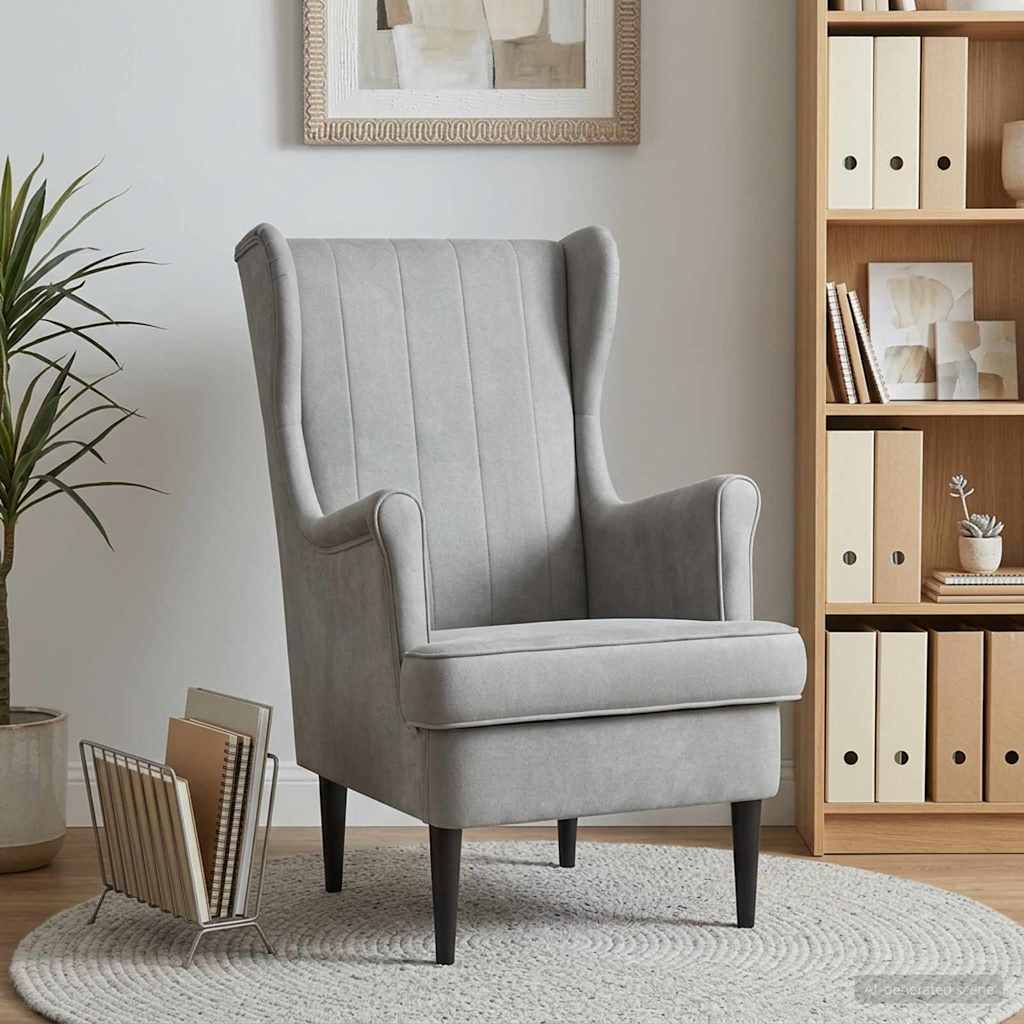 vidaXL Fauteuil Lichtgrijs Fluweel